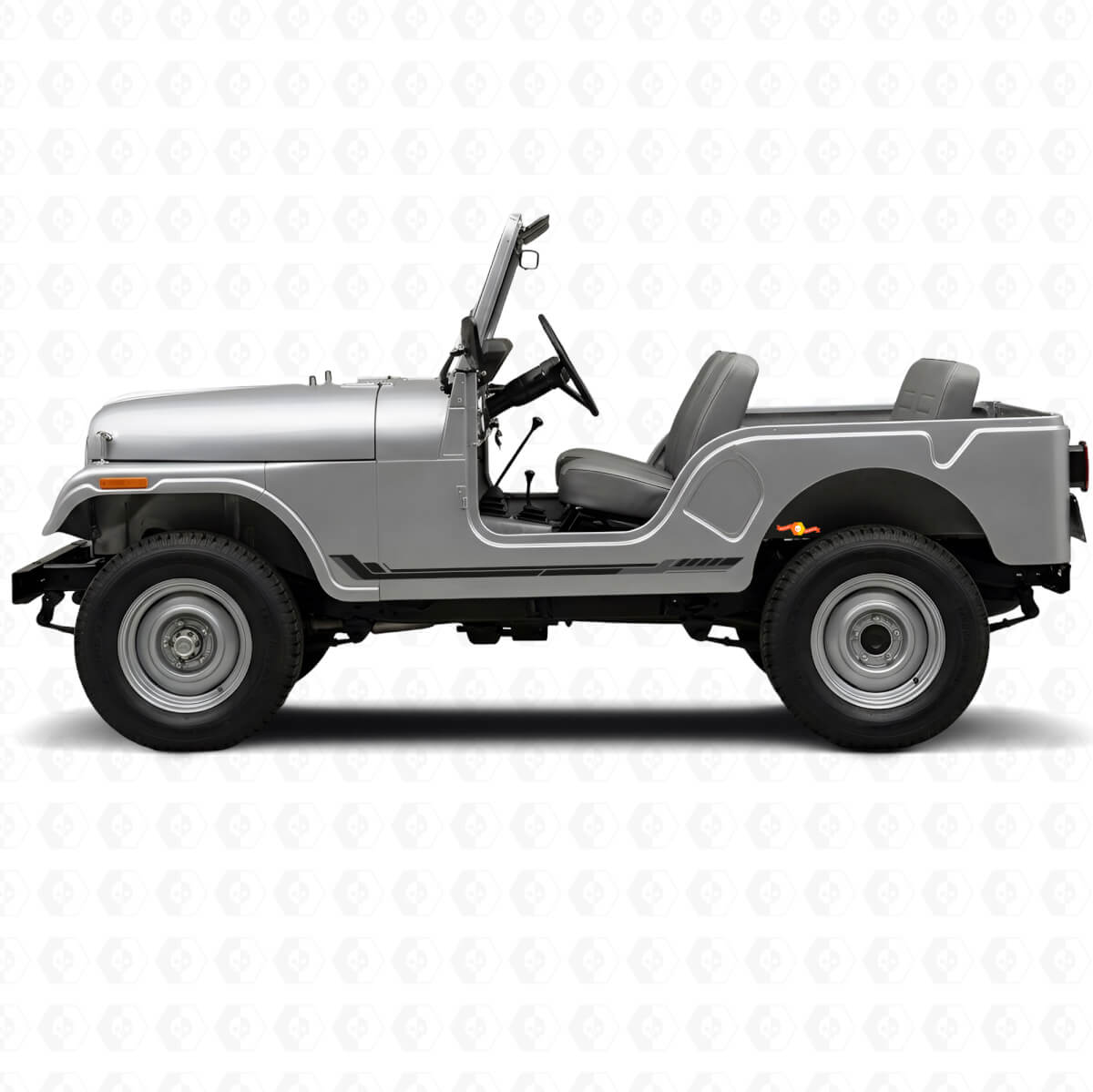 Calcomanía de vinilo con rayas laterales estilo racing para Jeep CJ-5 1955-1983