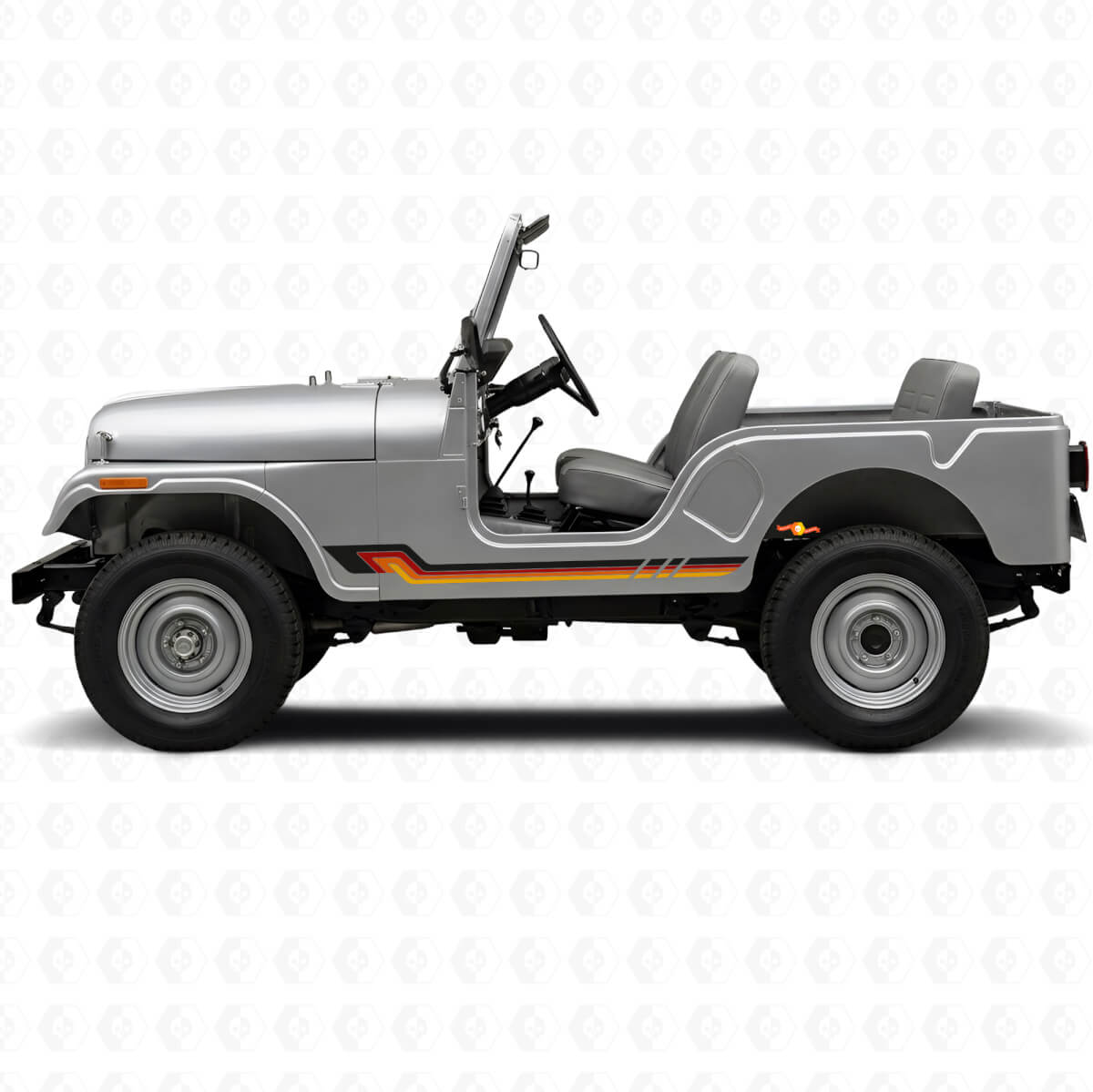 Vinilo de franjas laterales estilo vintage para Jeep CJ-5 1955-1983