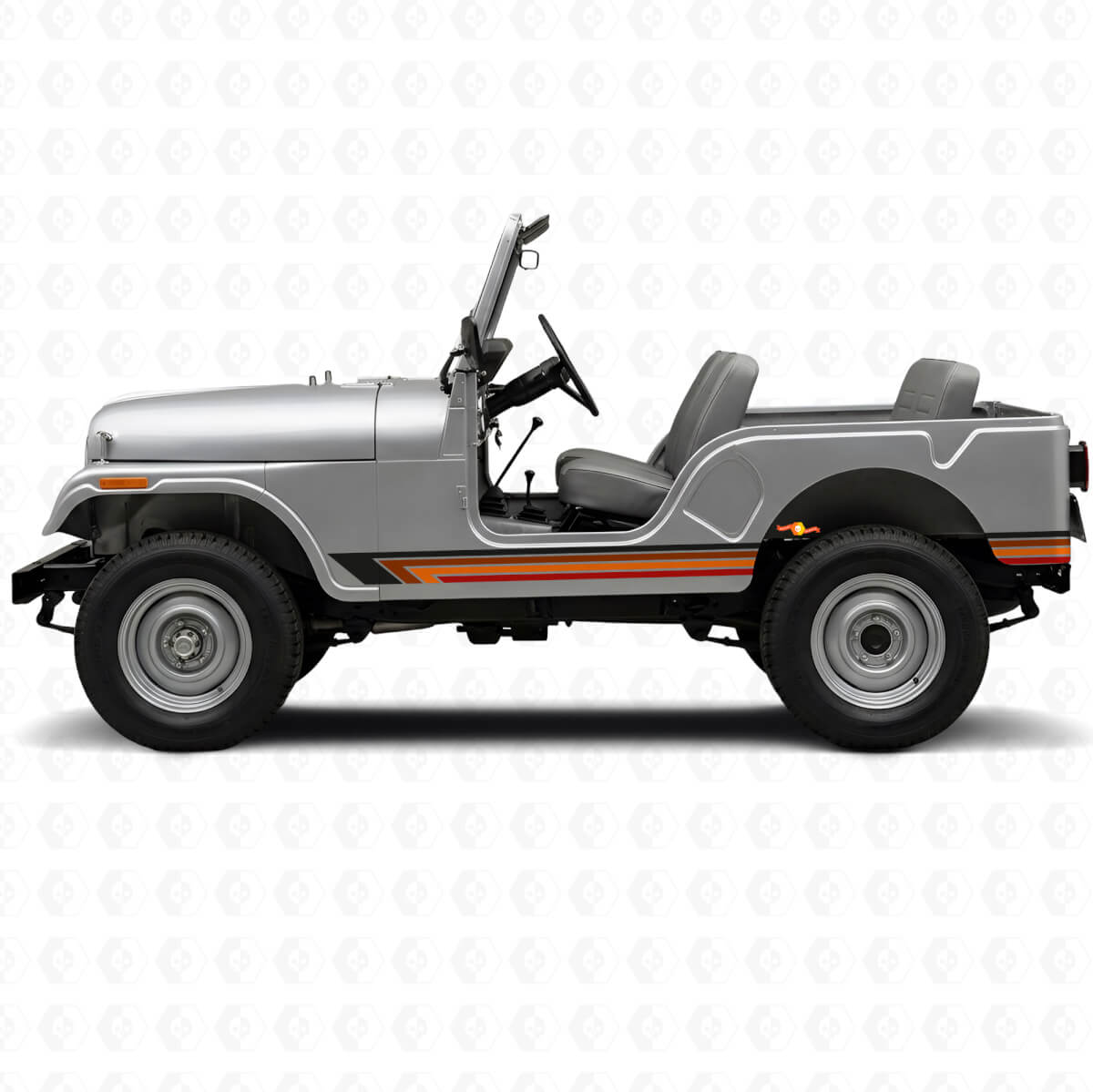 Vinilo lateral con franjas rectas vintage para Jeep CJ-5 1955-1983