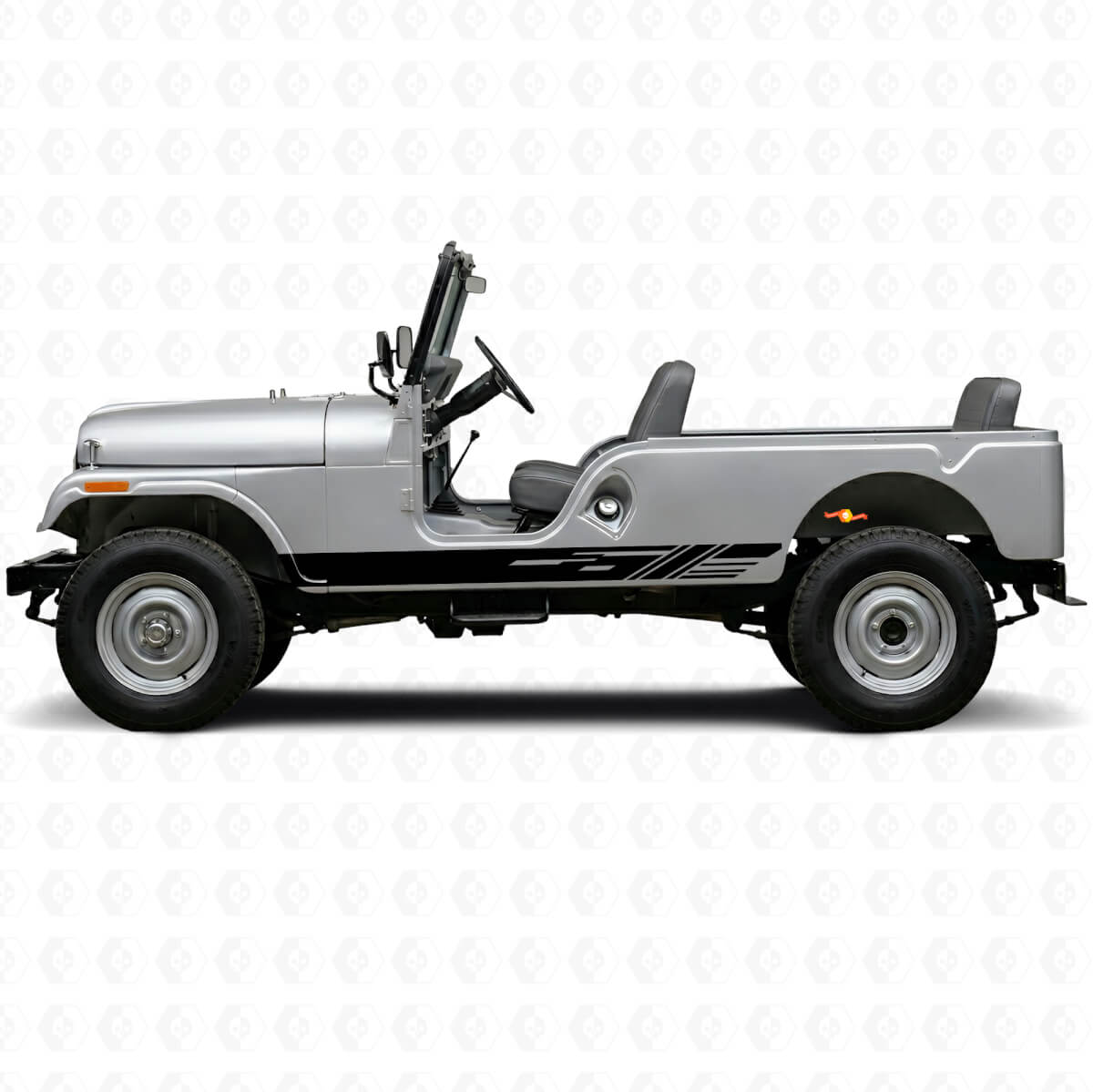 Kit de adhesivos vinílicos decorativos de franjas laterales para Jeep CJ-6 1955-1975