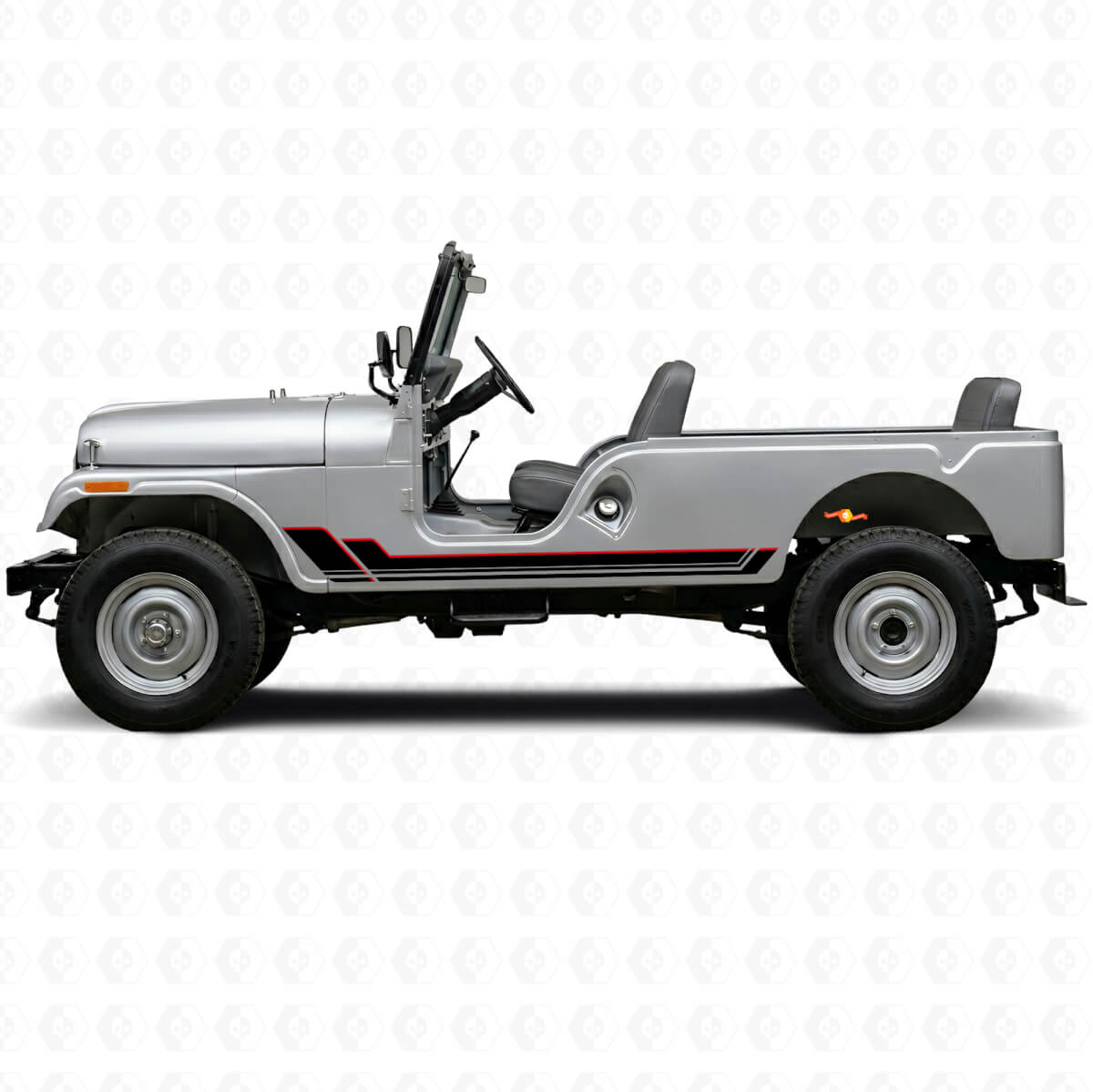 Vinilo adhesivo de franjas gemelas para paneles laterales de Jeep CJ-6 1955-1975