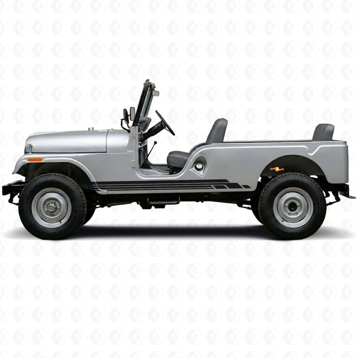 Juego de adhesivos laterales de vinilo con franjas curvas para Jeep CJ-6 1955-1975