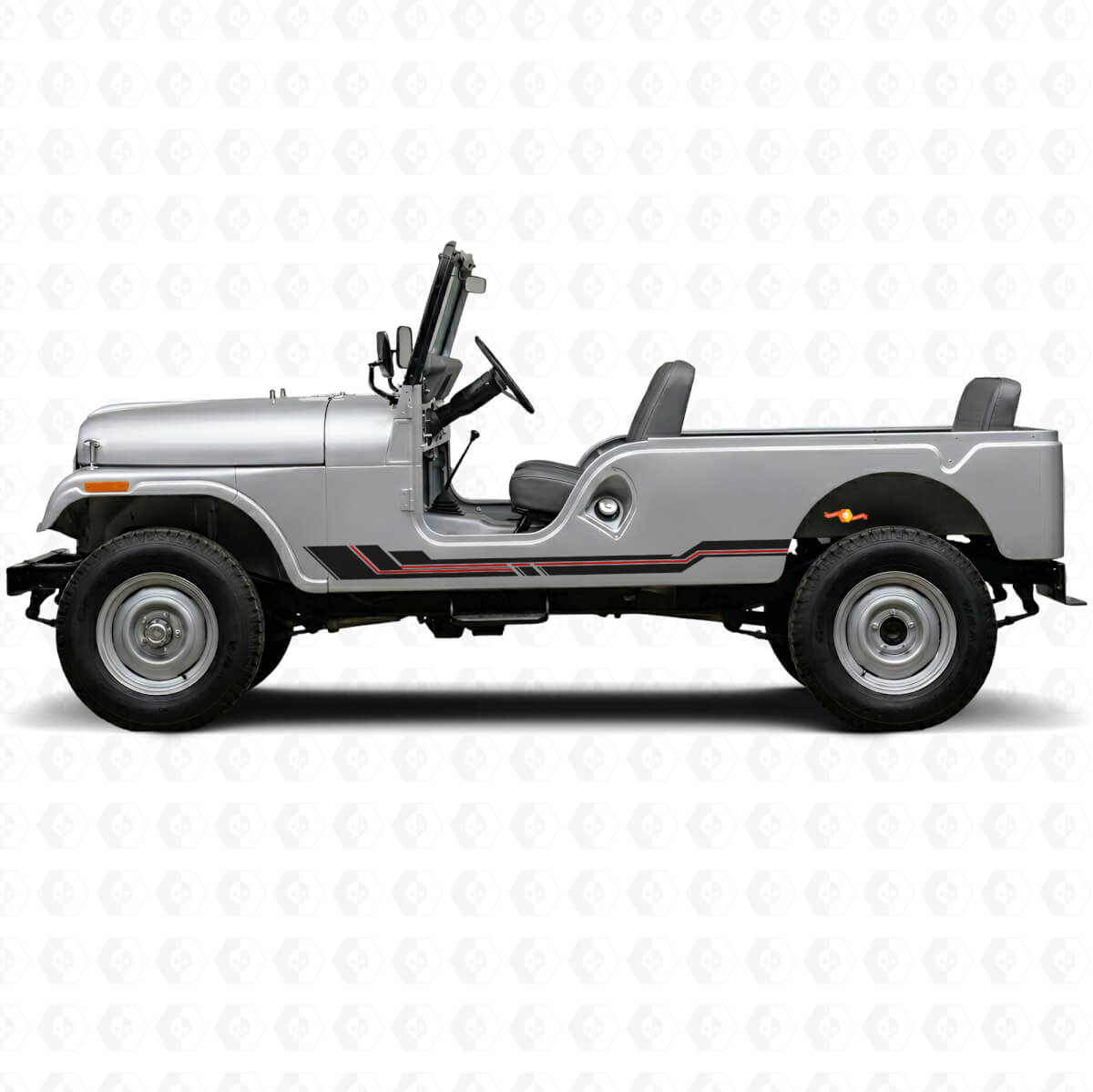 Vinilo adhesivo de líneas curvas para faldón lateral Jeep CJ-6 1955-1975