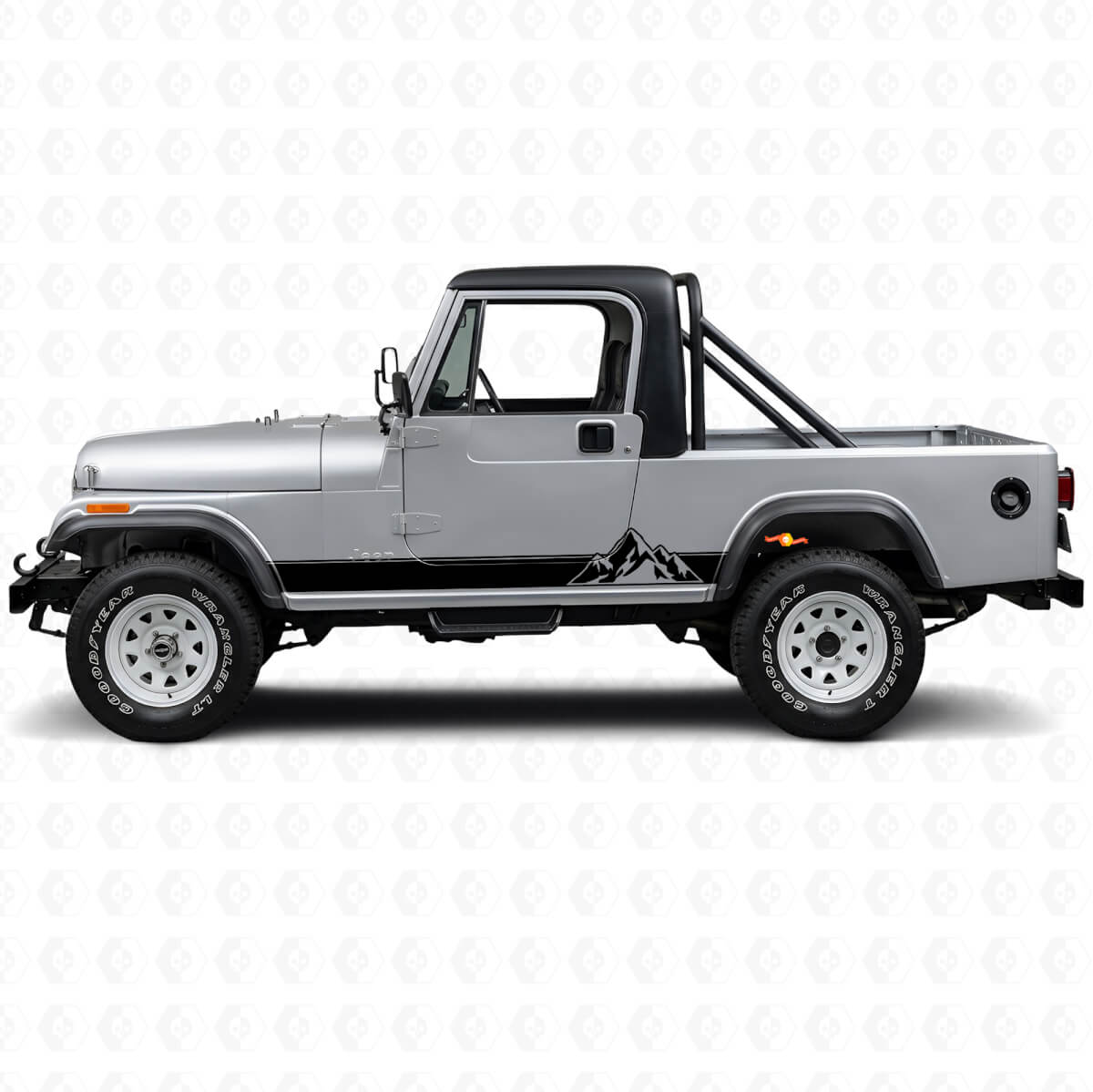 Calcomanía adhesiva lateral con rayas estilo montañas para Jeep CJ-8 Scrambler 1981-1986