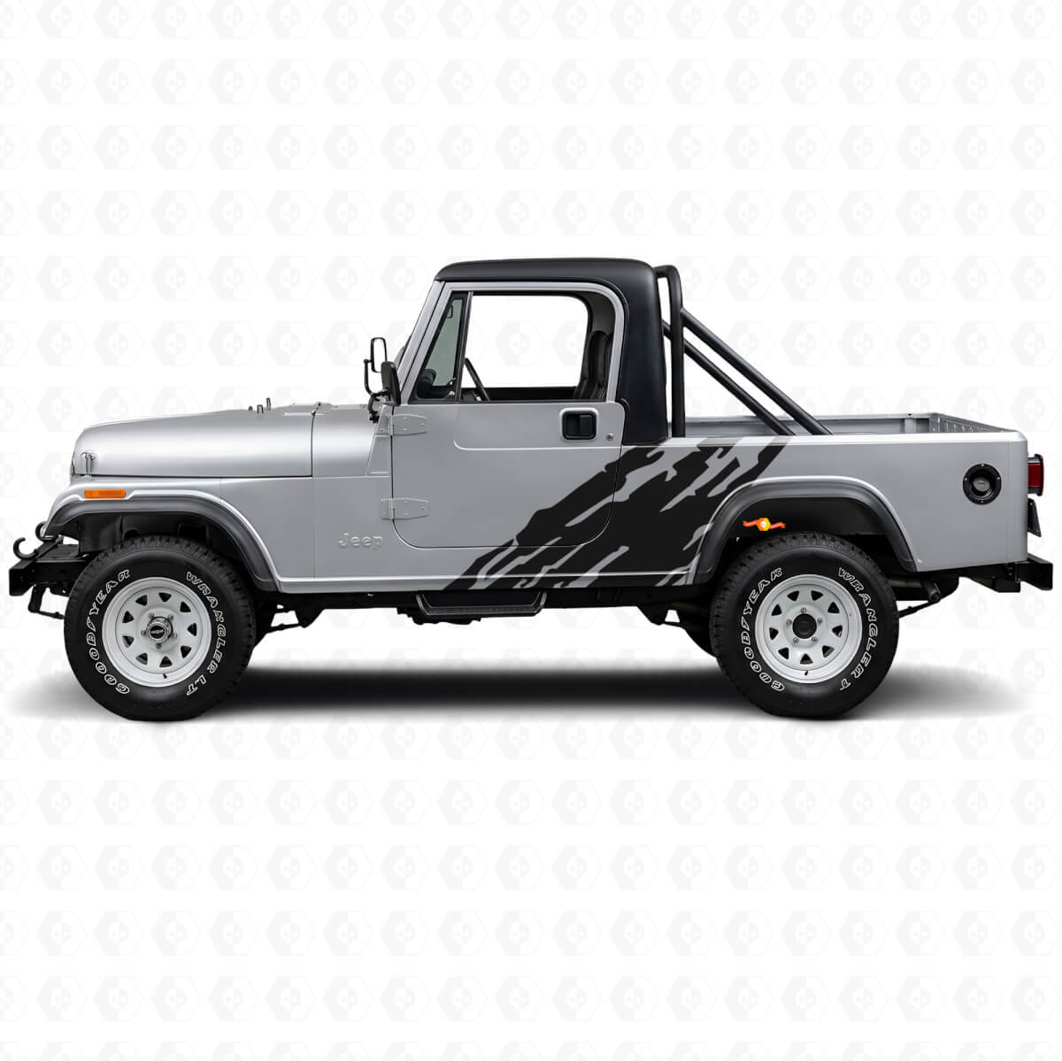 Calcomanía de vinilo lateral con gráfico de salpicadura de barro para Jeep CJ-8 Scrambler 1981-1986