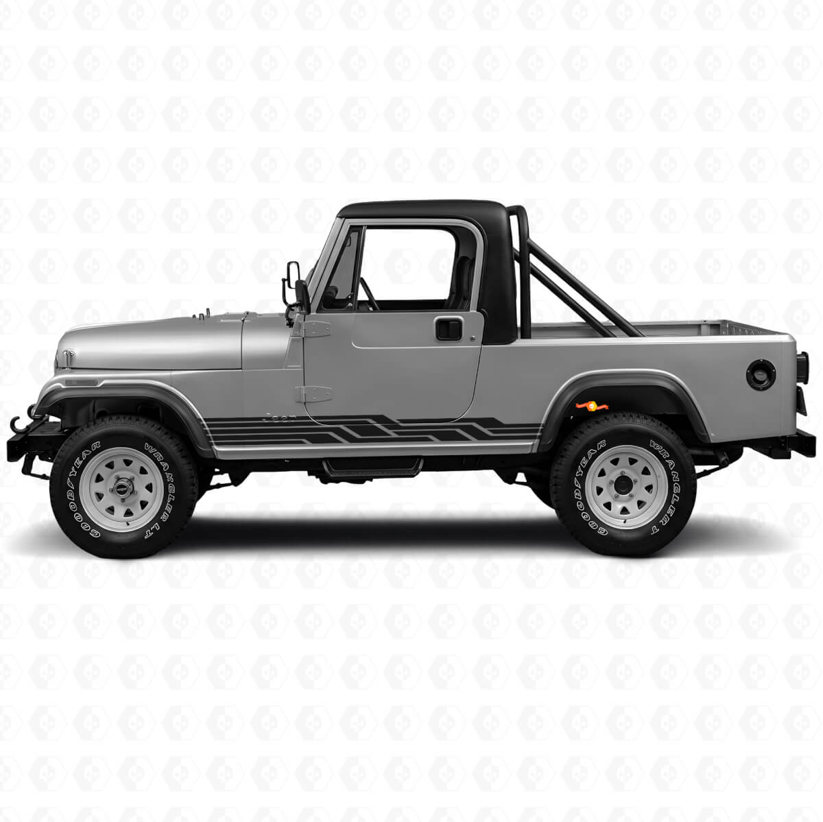 Calcomanía lateral de vinilo con rayas entrelazadas para Jeep CJ-8 Scrambler 1981-1986