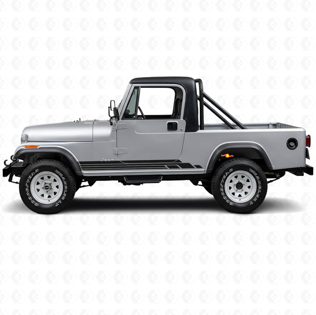 Kit de vinilo de tiras curvas laterales para Jeep CJ-8 Scrambler 1981-1986