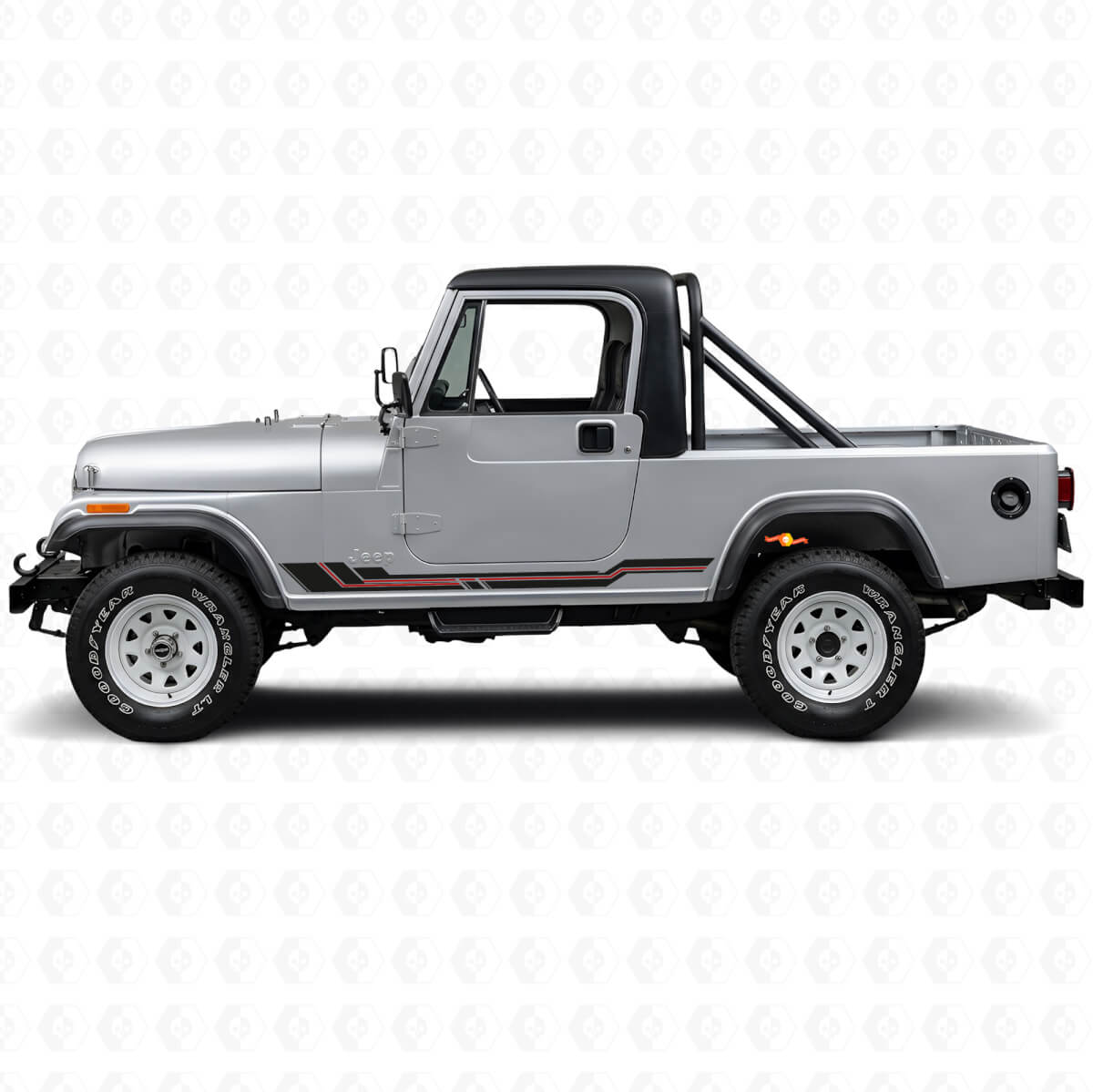 Vinilo Adhesivo para Paneles Laterales con Líneas Curvas para Jeep CJ-8 Scrambler 1981-1986