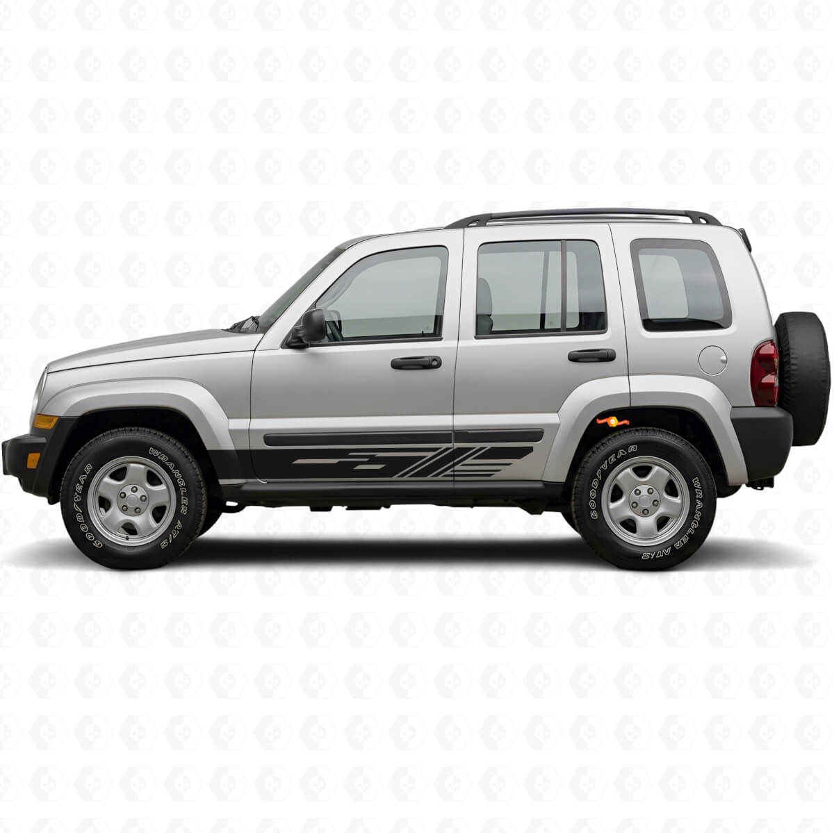Kit de calcomanías de vinilo decorativas para franjas laterales para Jeep Liberty 2002-2012