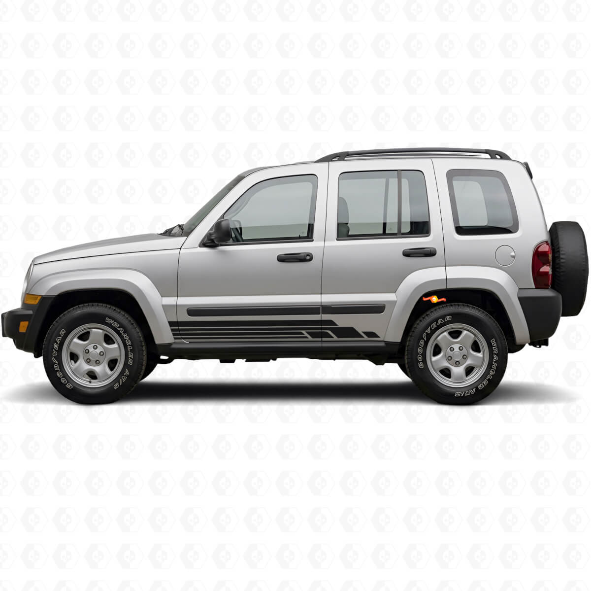 Kit de vinilos laterales con franjas curvas para Jeep Liberty 2002-2012