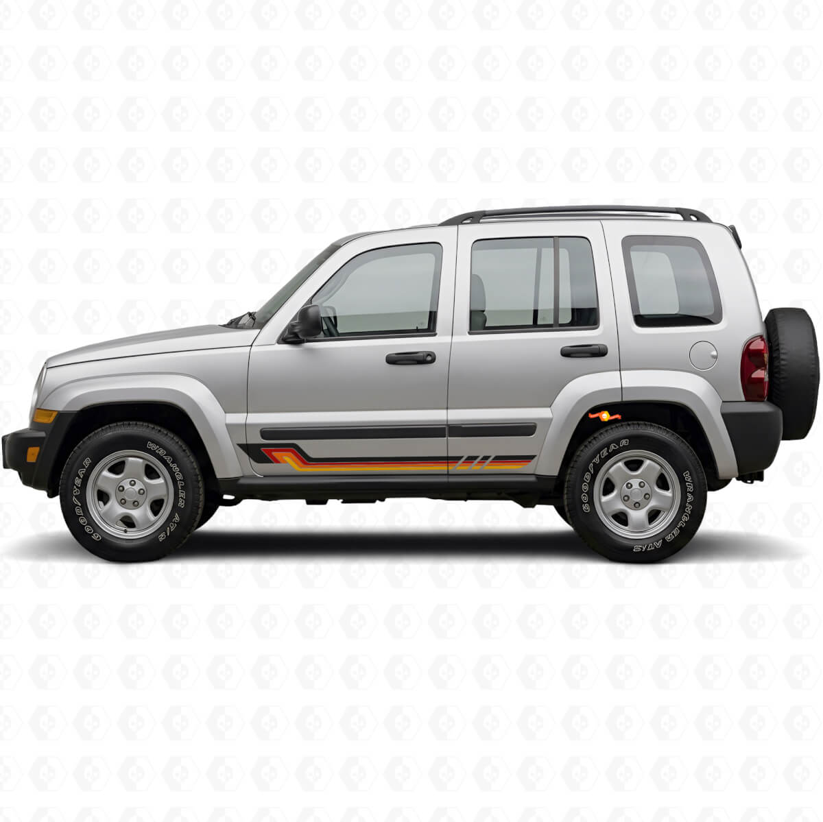 Calcomanía de Vinilo con Rayas Laterales Estilo Vintage para Jeep Liberty 2002-2012