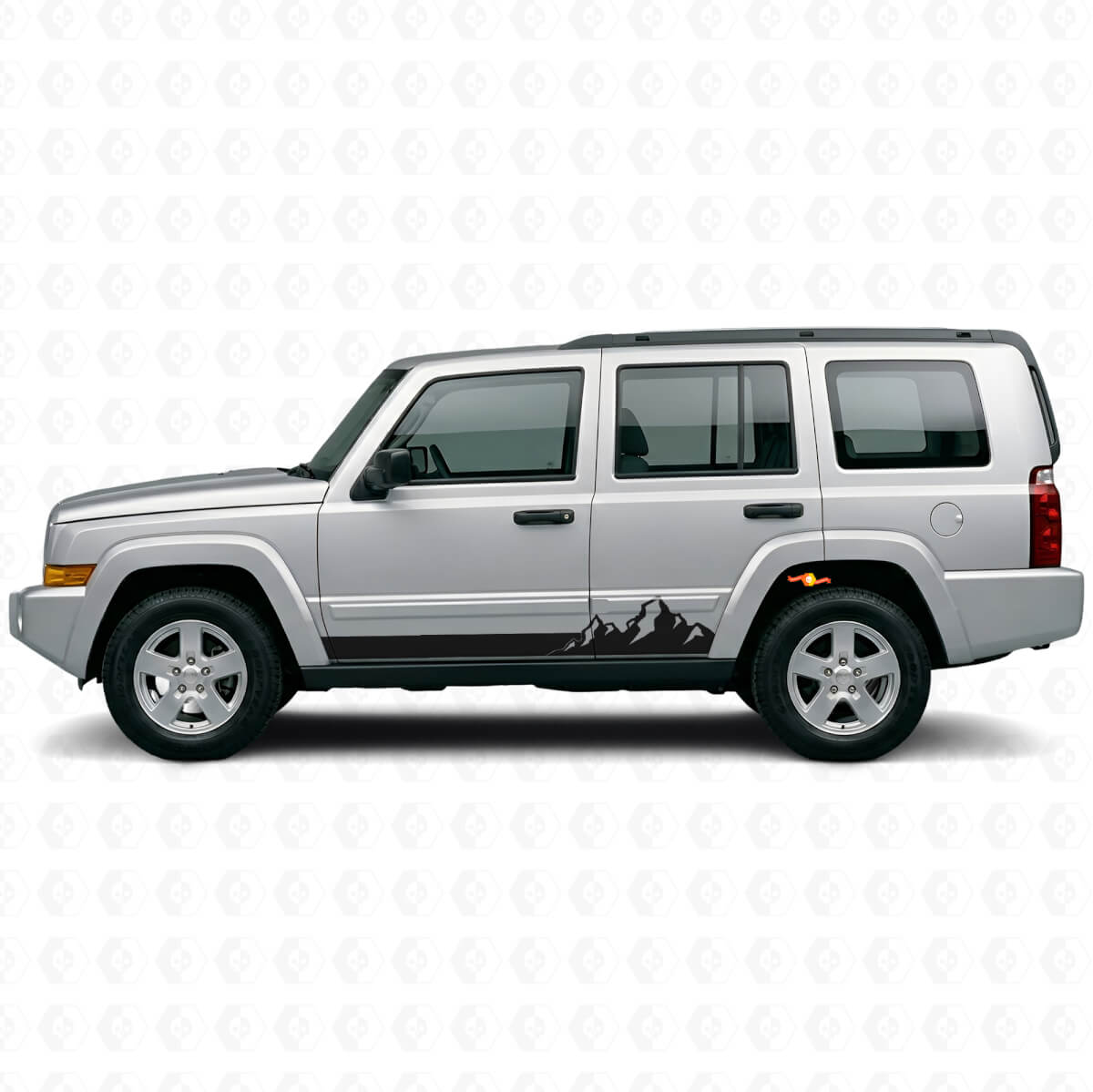 Vinilo lateral de rayas delgadas de montaña para Jeep Commander 2006-2010