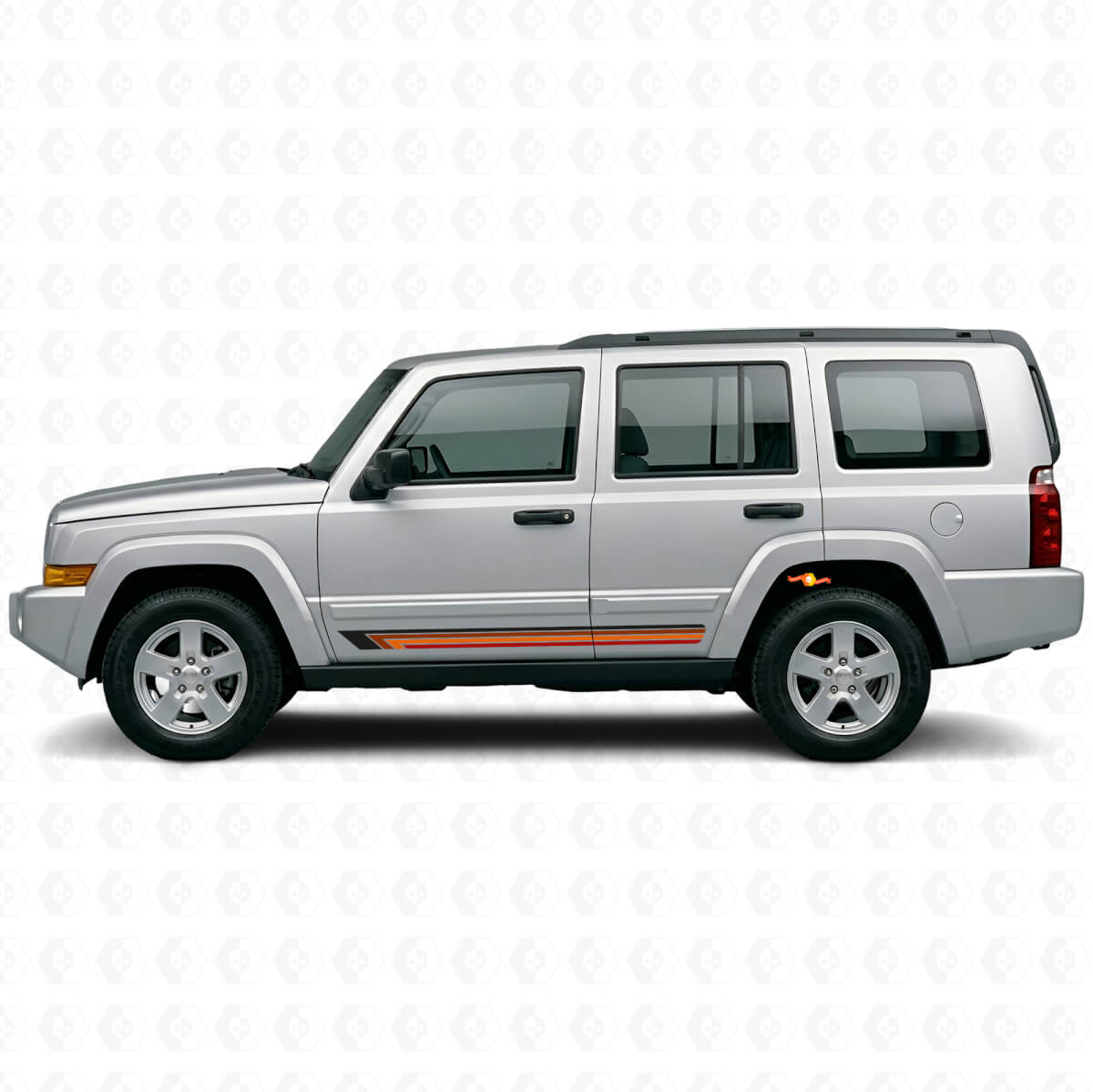 Vinilos Laterales de Rayas Rectas Vintage para Jeep Commander 2006-2010
