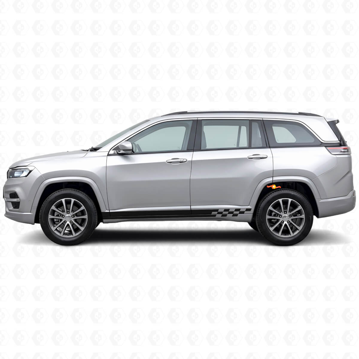 Vinilo lateral con rayas a cuadros para Jeep Commander Meridian 2021+