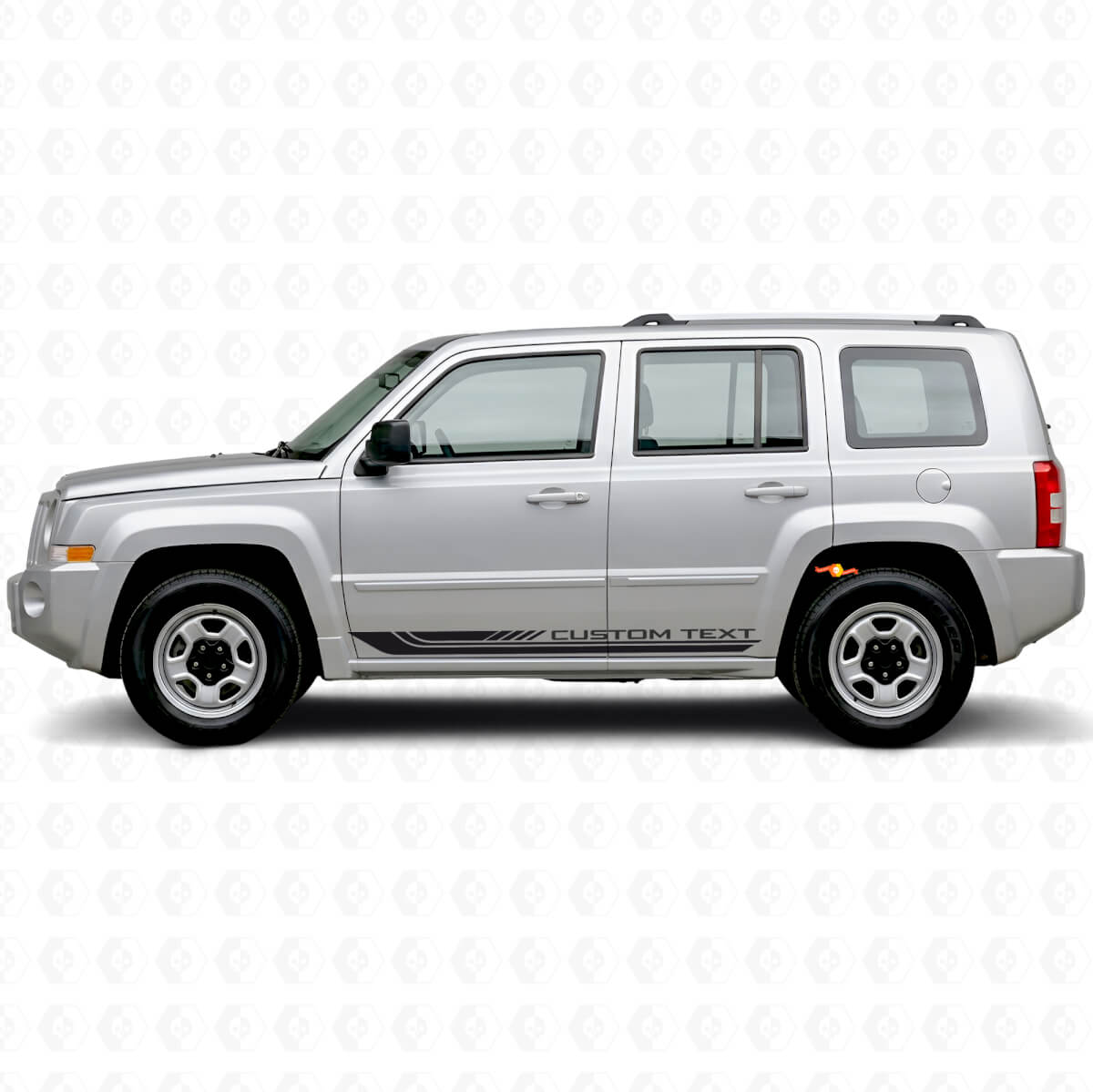 Adhesivo de vinilo con franjas curvas a cuadros para Jeep Patriot 2007-2017