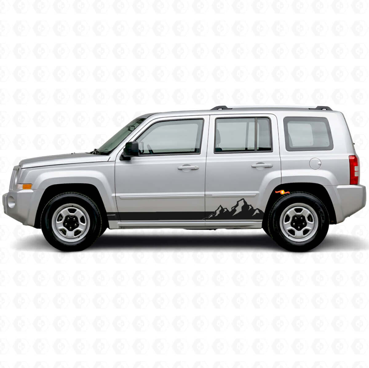 Calcomanía lateral de vinilo de rayas finas de montañas para Jeep Patriot 2007-2017