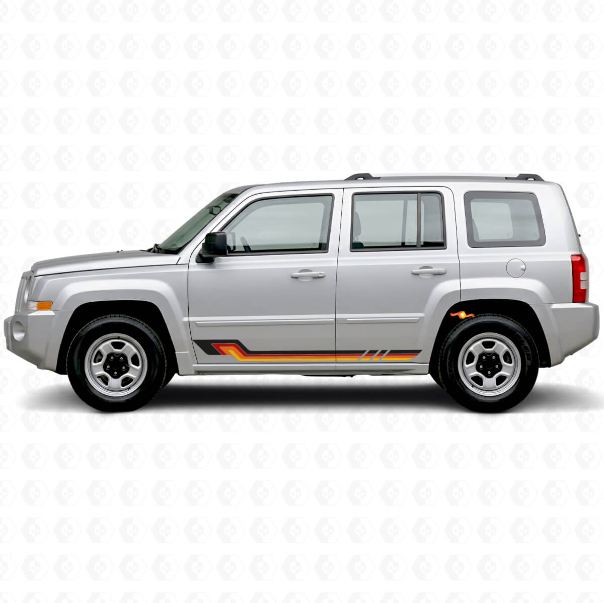 Vinilo adhesivo de rayas laterales estilo vintage para Jeep Patriot 2007-2017