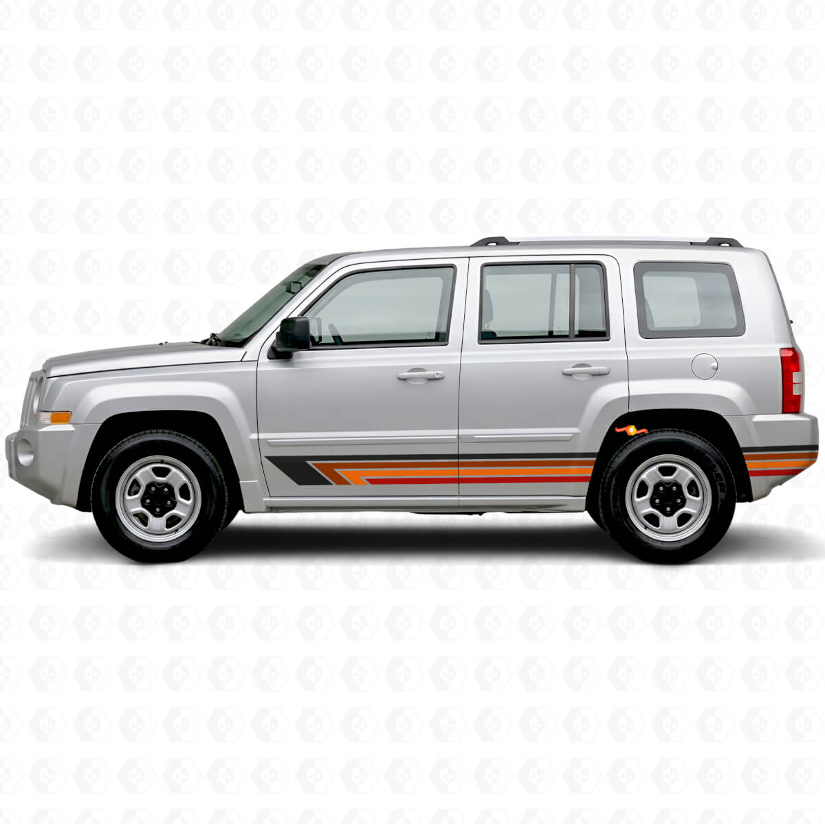 Calcomanía lateral vintage de rayas rectas para Jeep Patriot 2007-2017