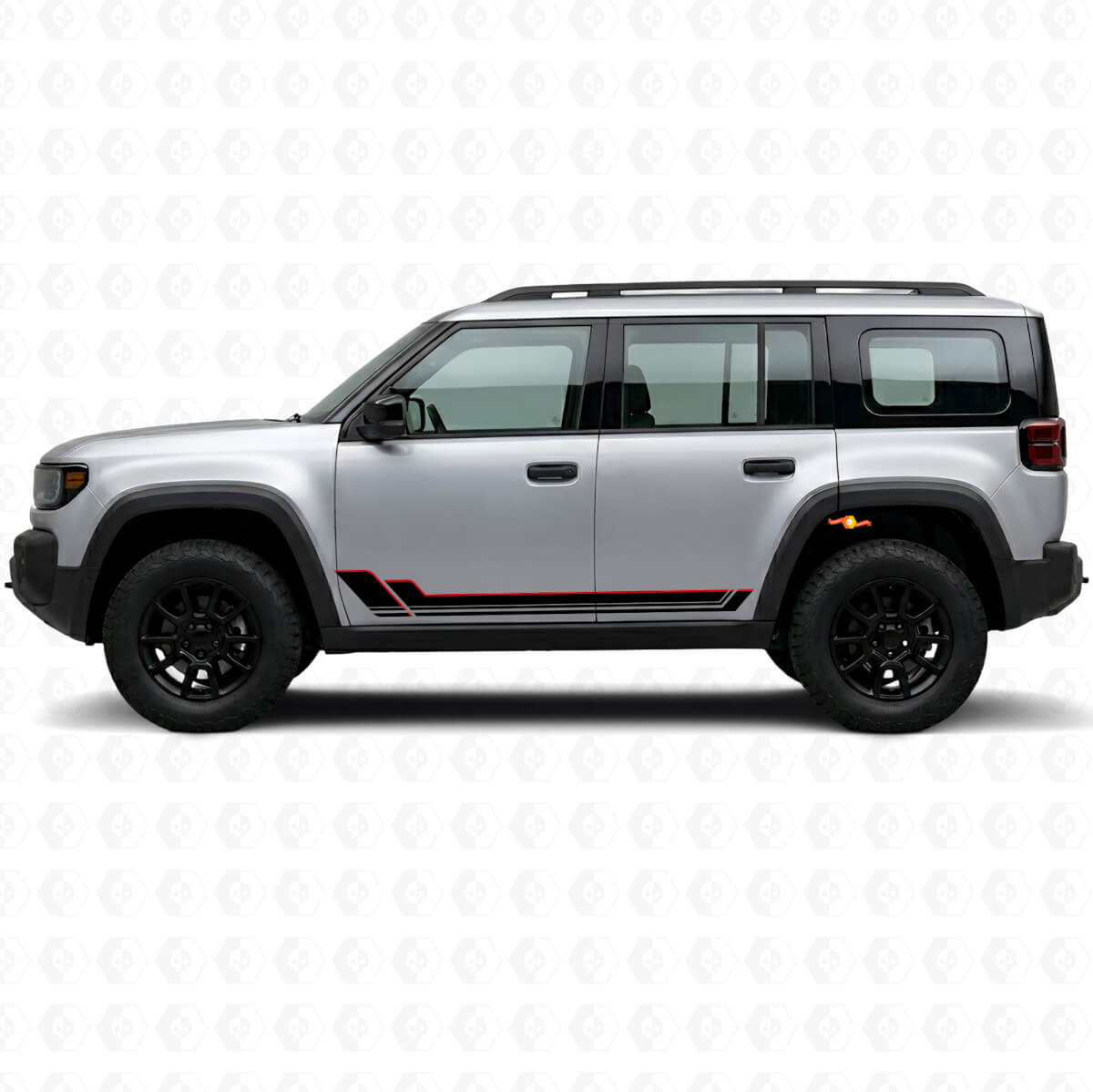 Calcomanía de vinilo con franjas gemelas para paneles laterales para Jeep Recon 2026+