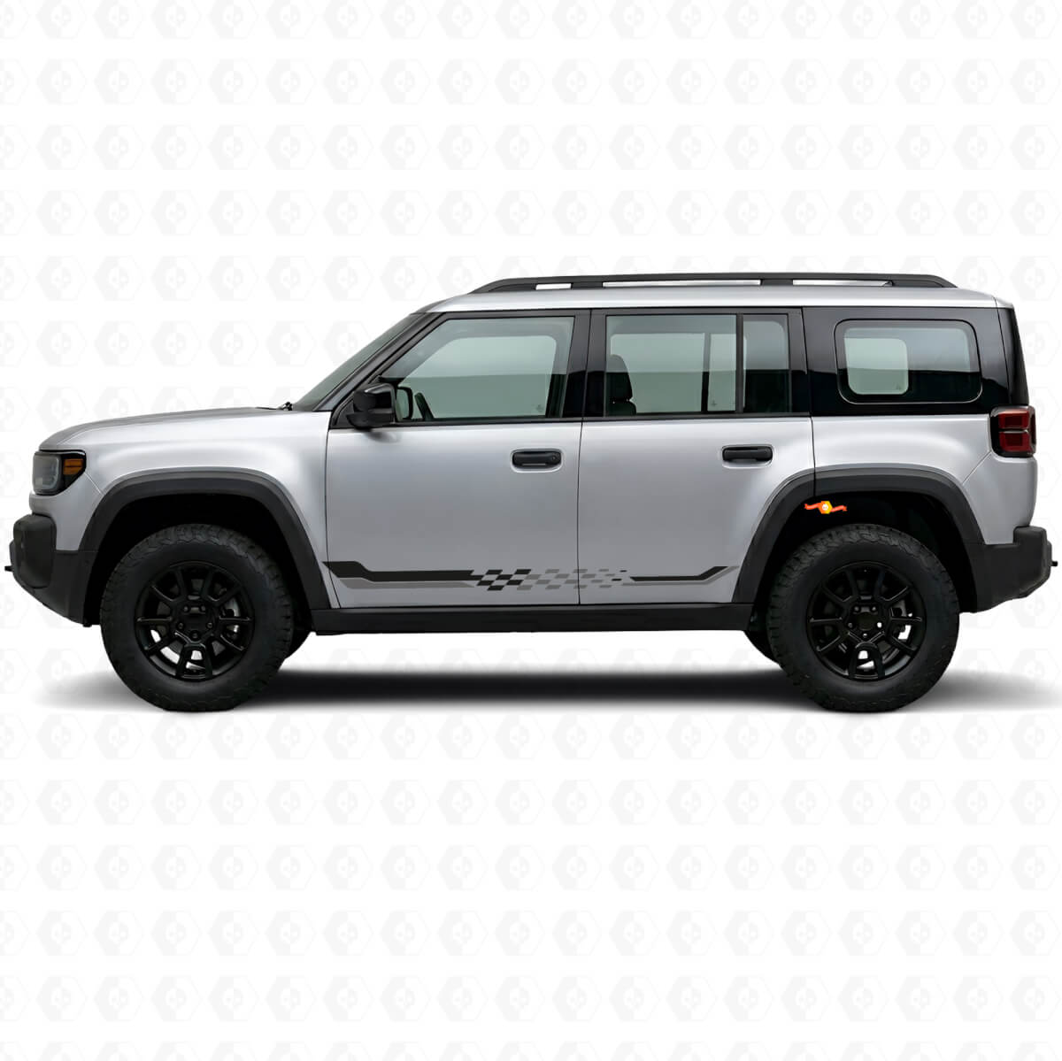 Calcomanía de Vinilo con Rayas Laterales de Bandera a Cuadros para Jeep Recon 2026+