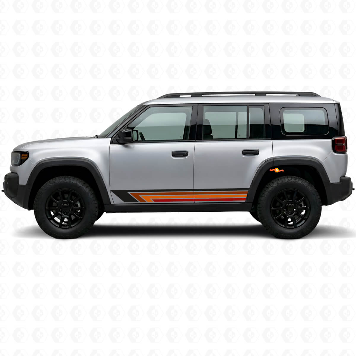 Calcomanía de vinilo lateral con franjas rectas vintage para Jeep Recon 2026+