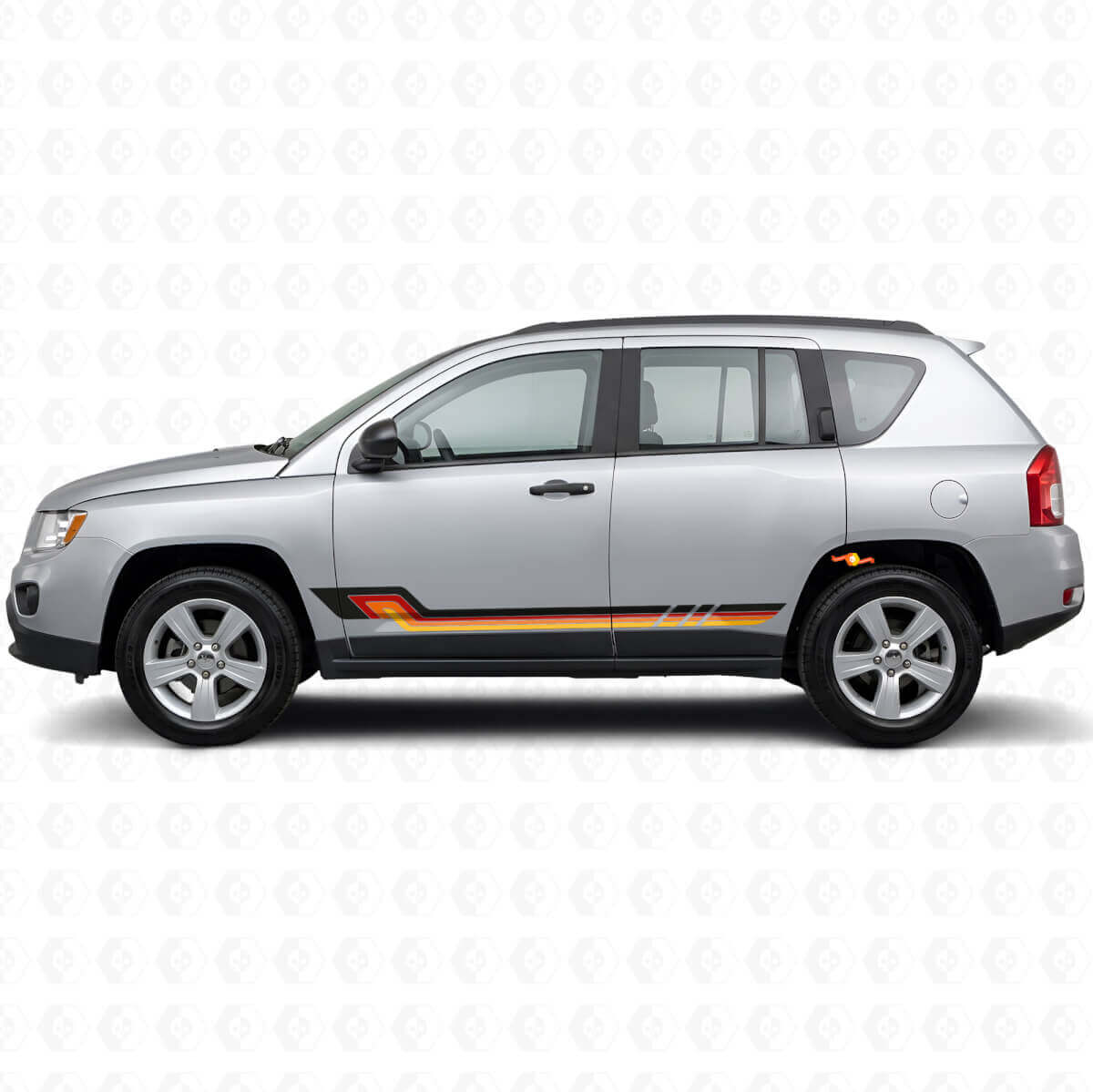 Vinilo adhesivo de franjas laterales estilo vintage para Jeep Compass 2007-2016