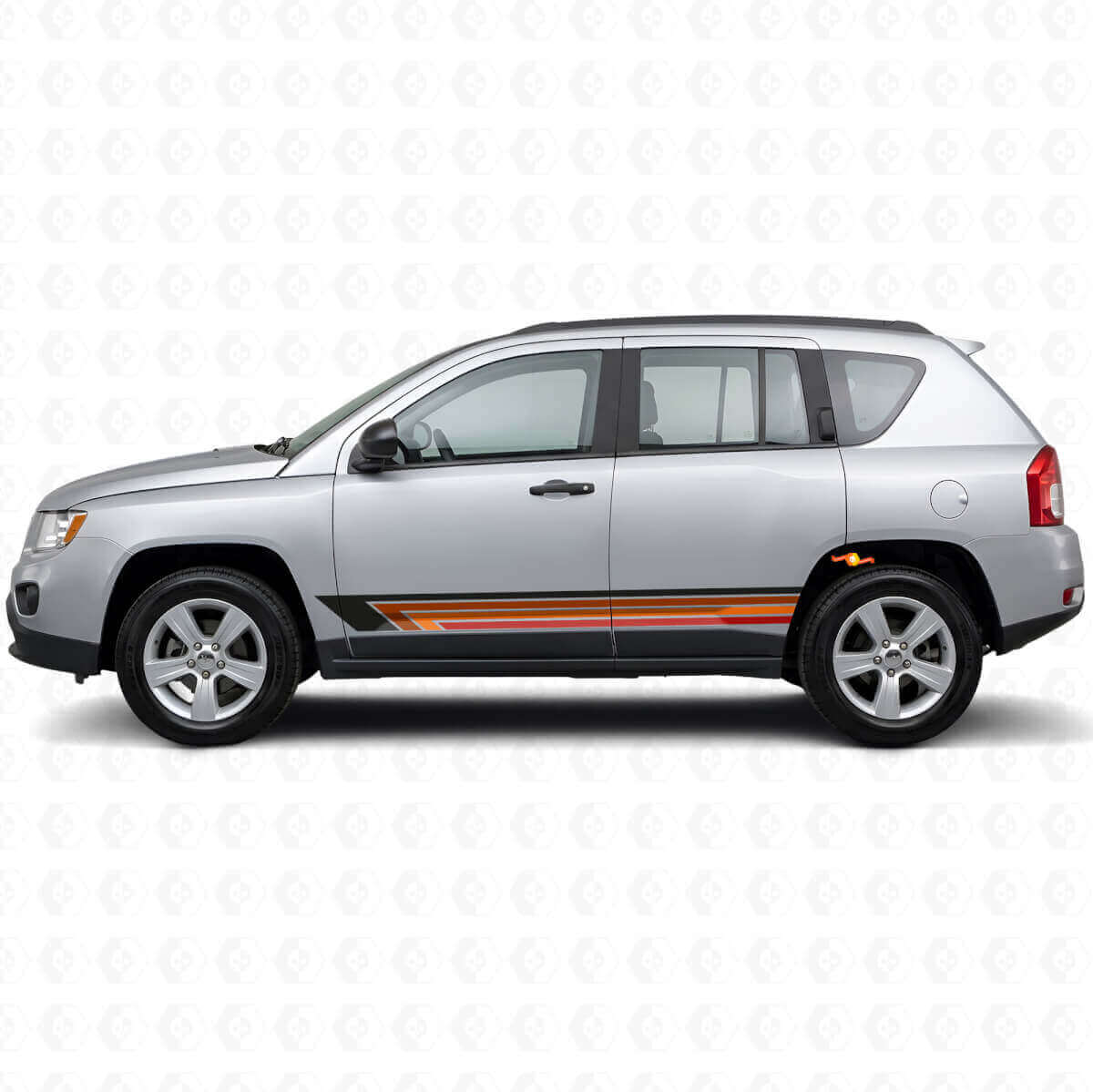Vinilos Laterales de Rayas Rectas Vintage para Jeep Compass 2007-2016
