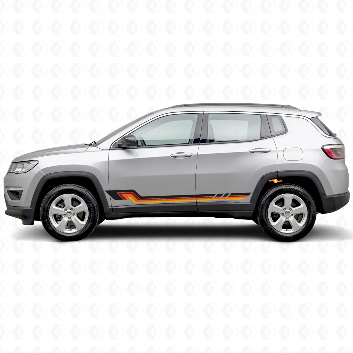 Calcomanía de vinilo con franjas laterales estilo vintage para Jeep Compass 2016+