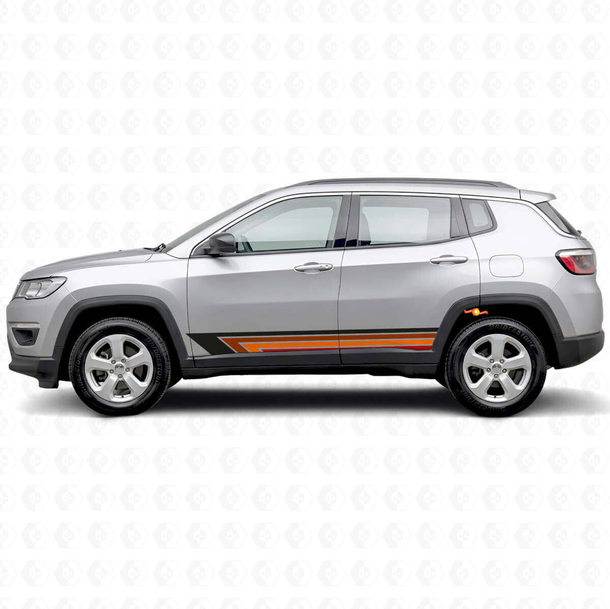 Tira lateral de vinilo con rayas rectas vintage para Jeep Compass 2016+
