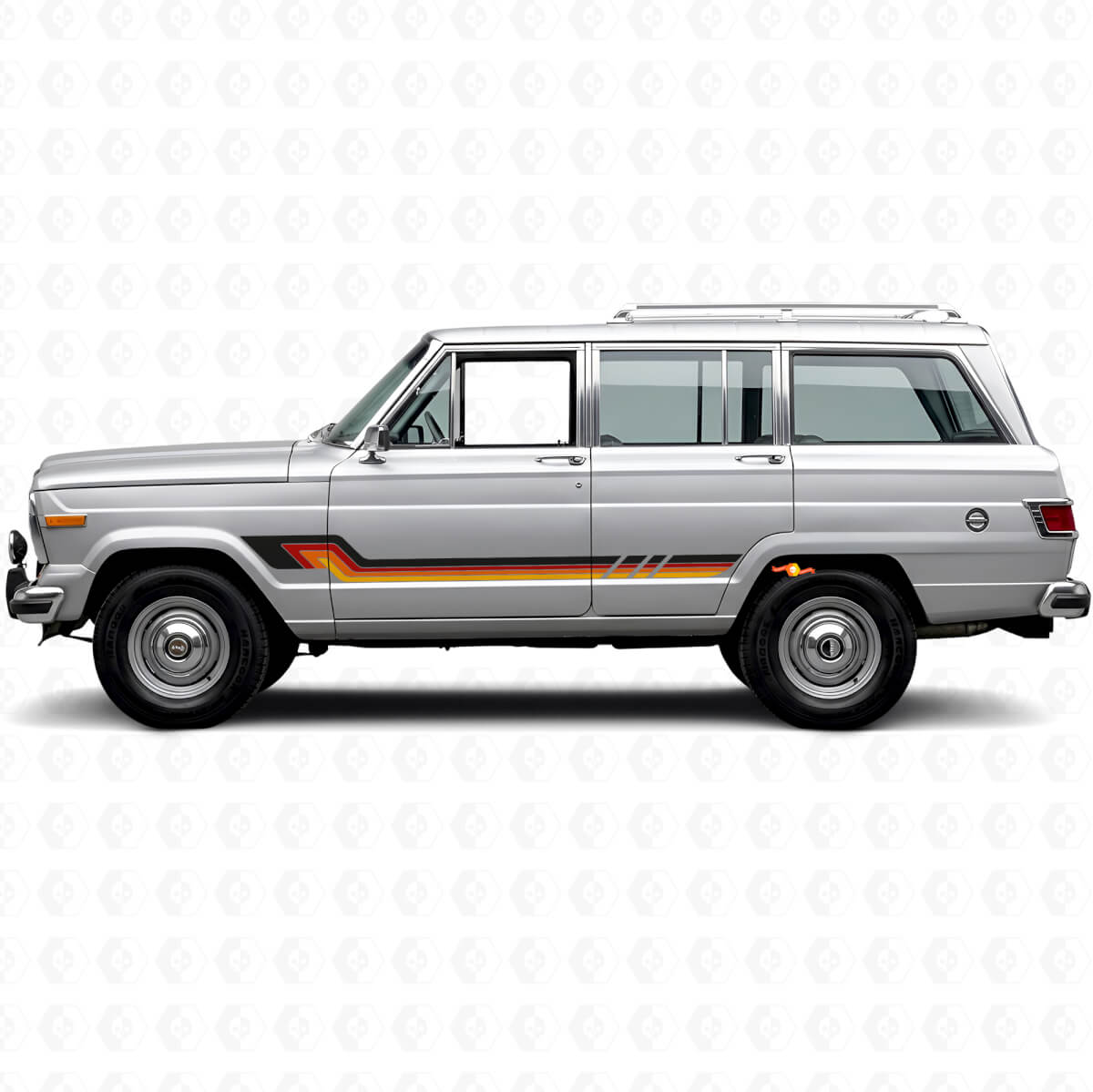Calcomanía de vinilo con rayas laterales estilo vintage para Jeep Wagoneer 1963-1991