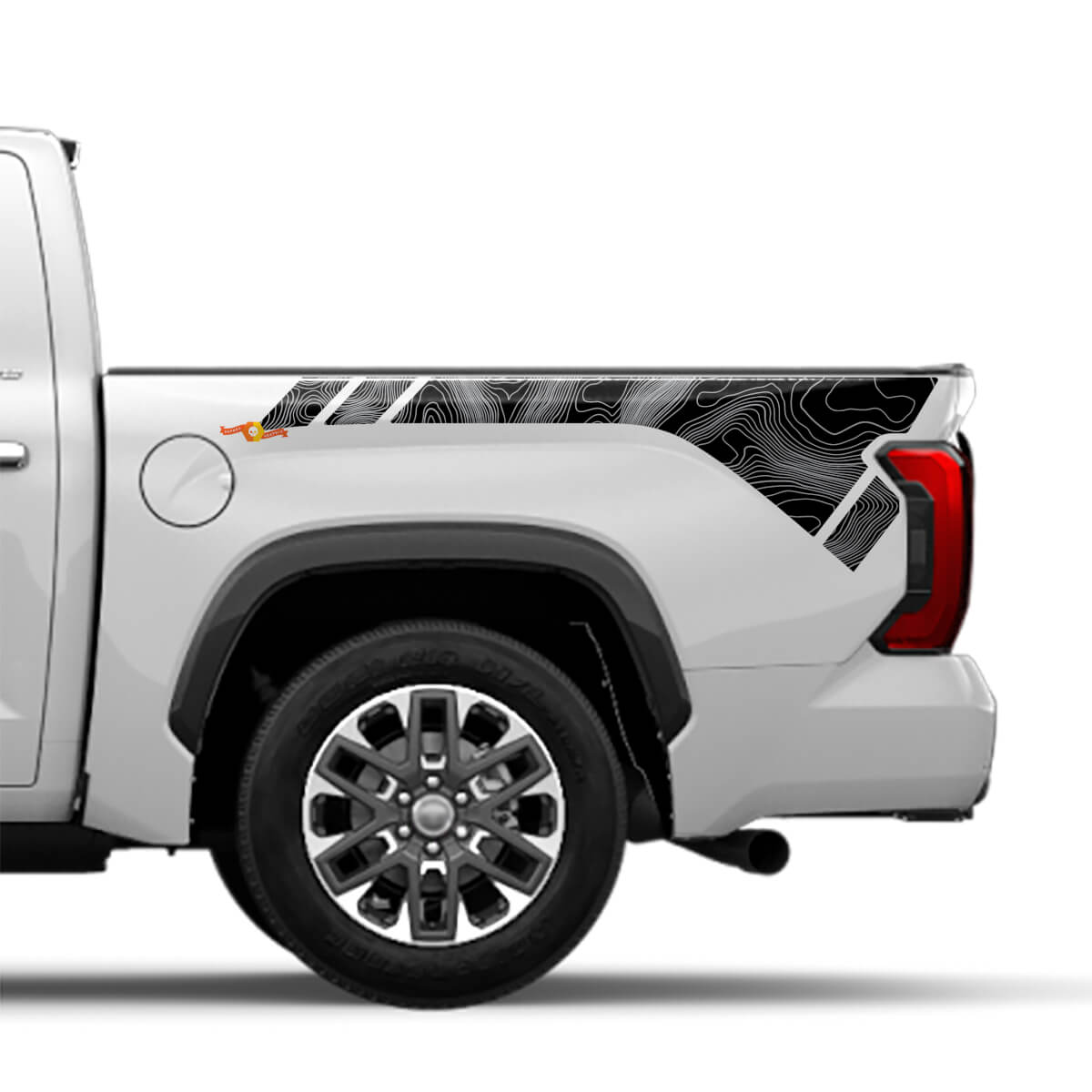 Vinilo Adhesivo Lateral Trasero Estilo Topográfico Para Toyota Tundra 2022+
