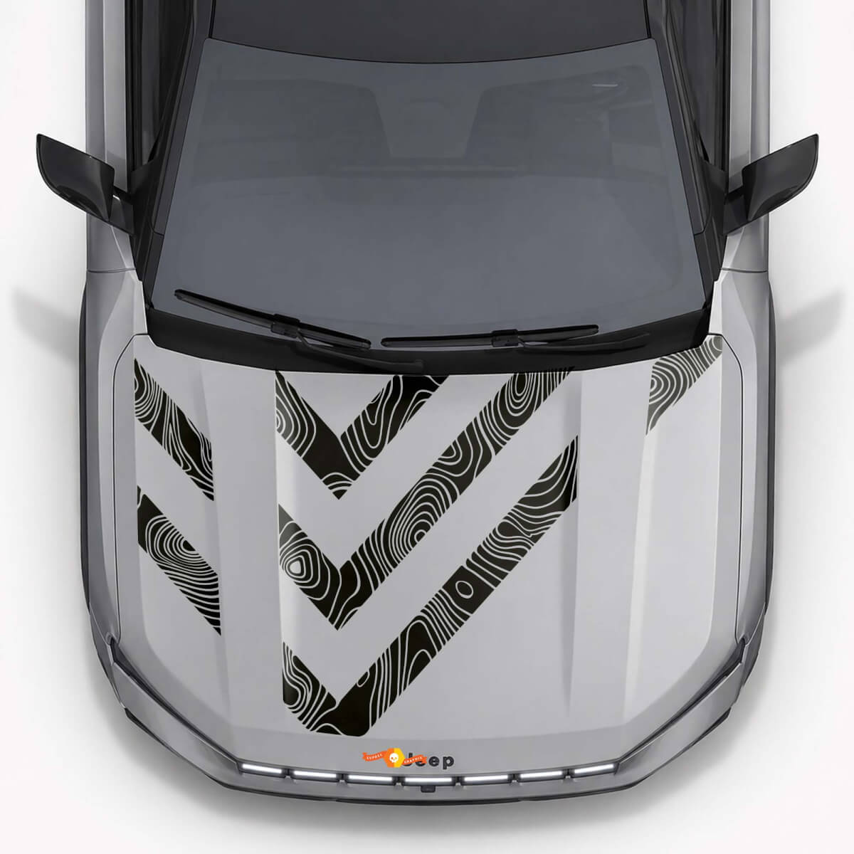 Calcomanía de vinilo con rayas de capó estilo topográfico para Jeep Compass 2026