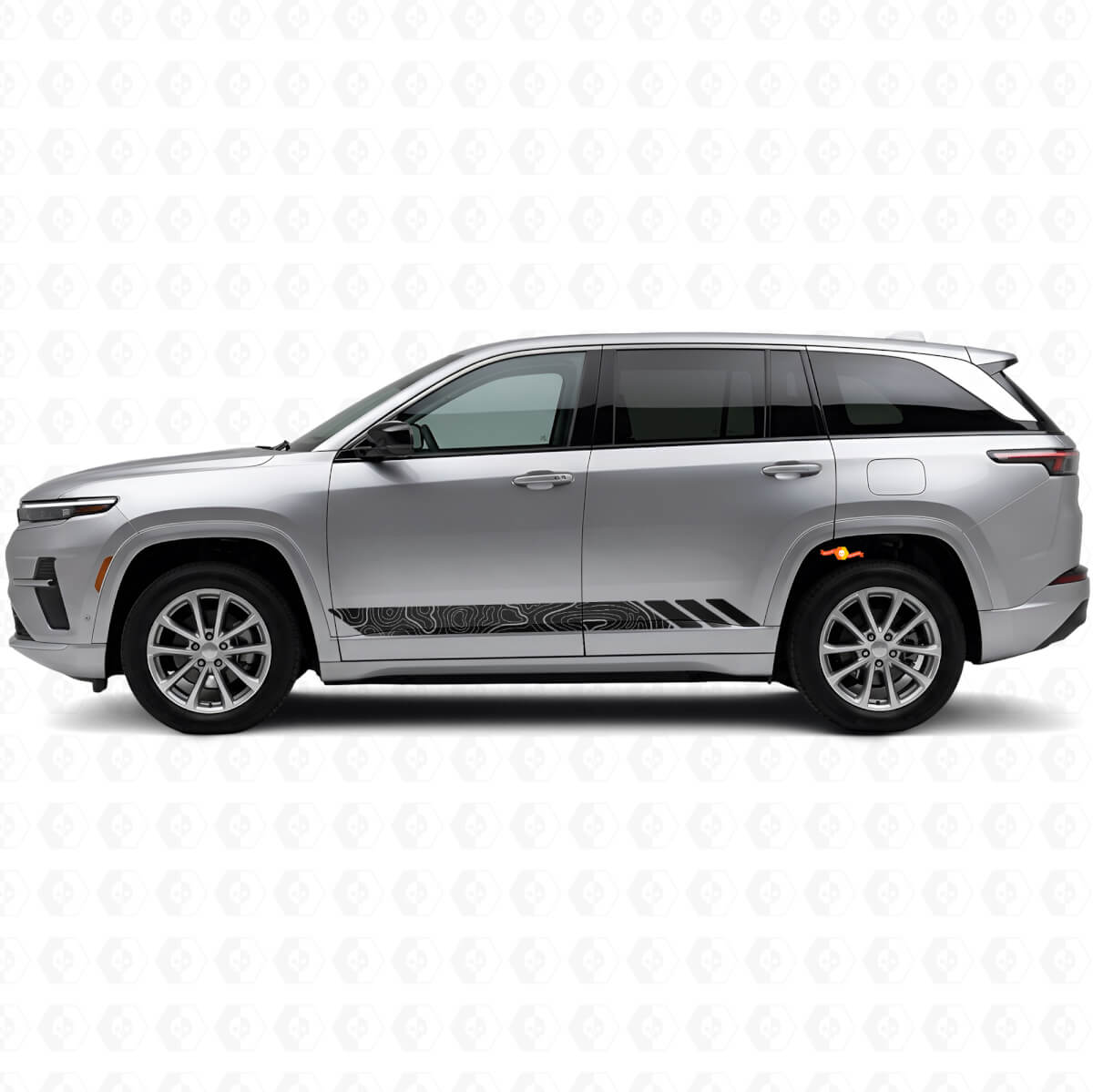 Vinilo lateral de rayas estilo topográfico para Jeep Wagoneer S 2024+