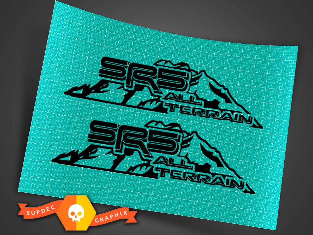 TOYOTA SR5 4X4 TODO TERRENO Calcomanía Montaña TRD carreras desarrollo lado vinilo calcomanía pegatina 3