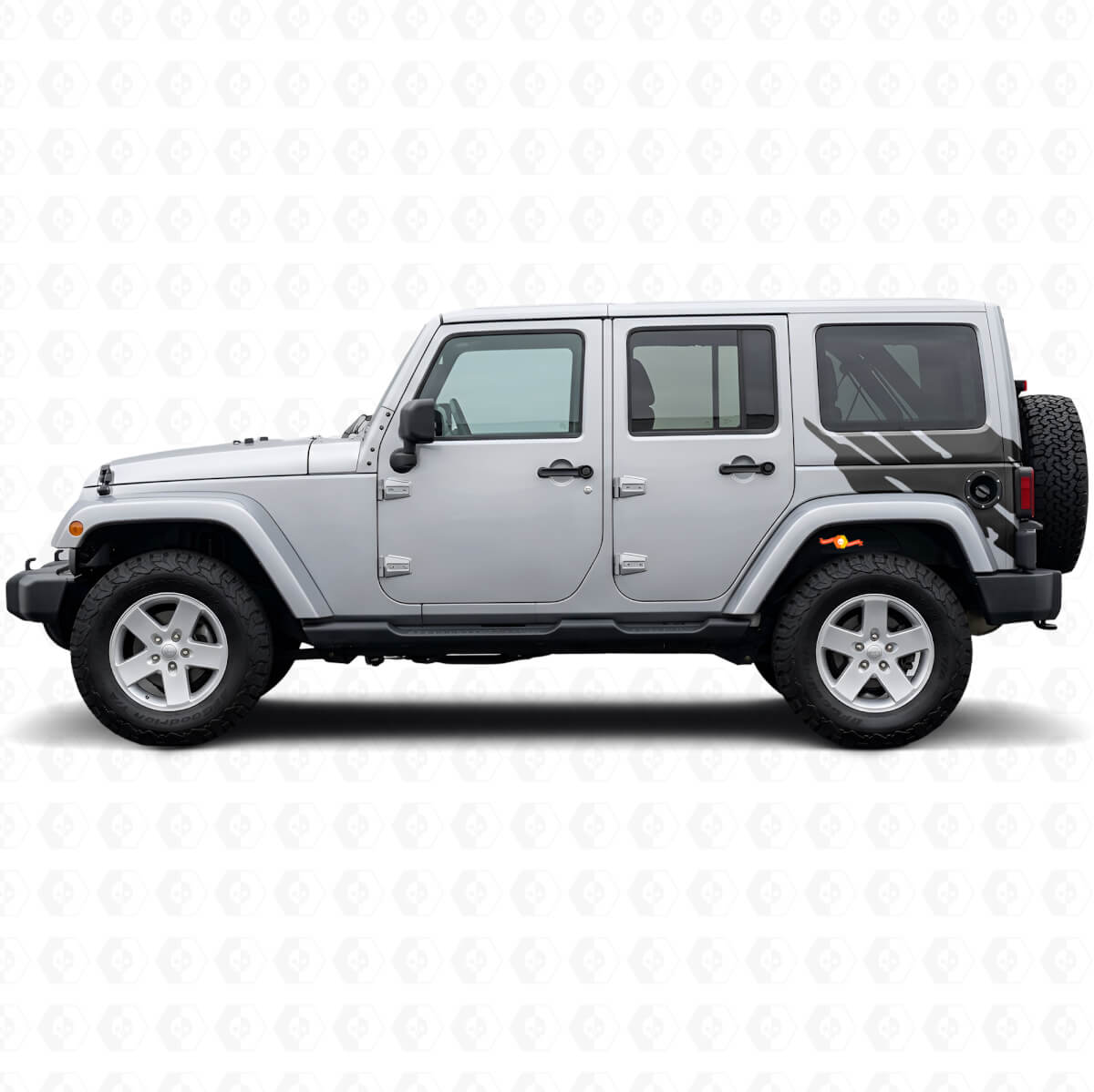 Gráfico de Salpicadura de Barro Vinilo Adhesivo Lateral Trasero para Jeep Wrangler JK 2007-2018