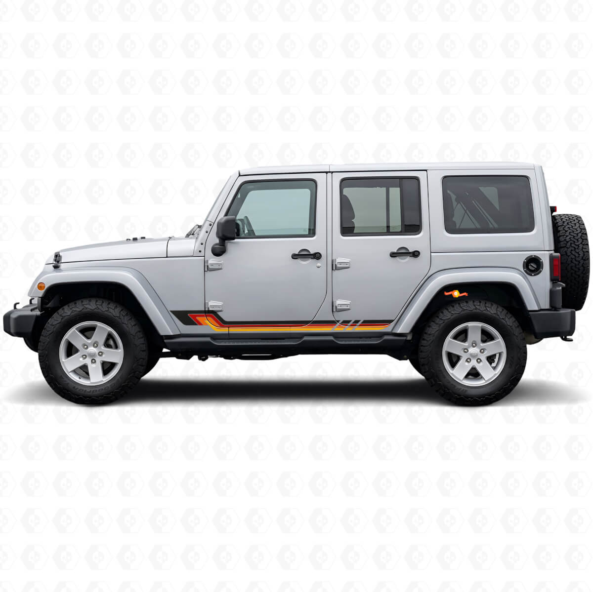 Calcomanía de vinilo con franjas laterales de estilo vintage para Jeep Wrangler JK 2007-2018