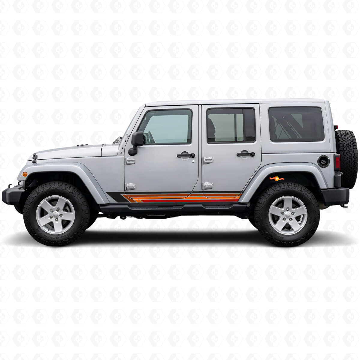 Vinilos Laterales de Rayas Rectas Vintage para Jeep Wrangler JK 2007-2018