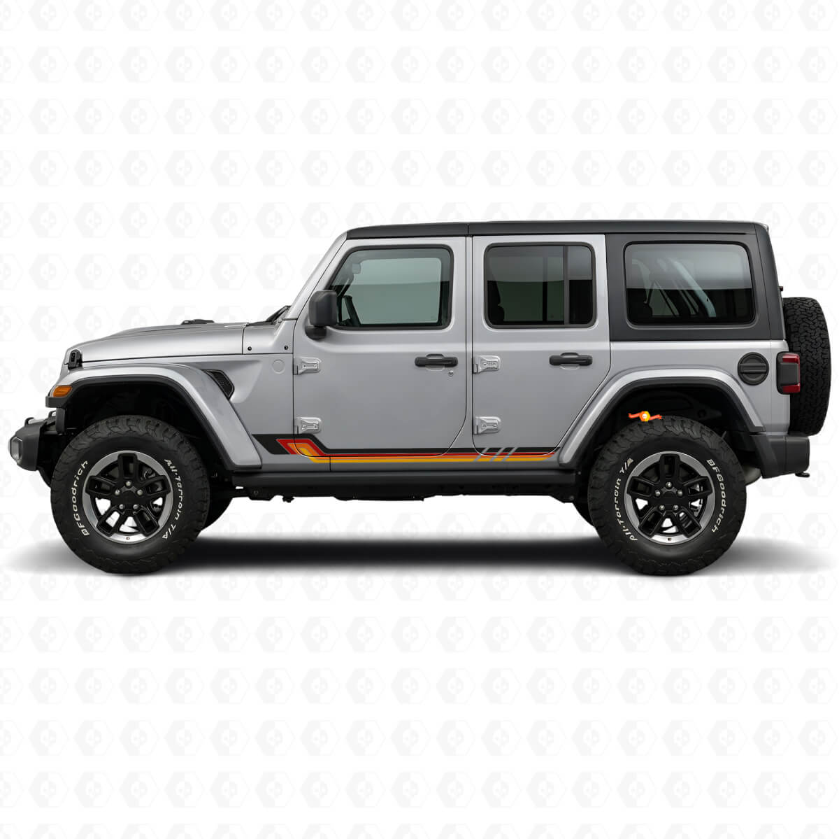Vinilo Decorativo de Rayas Laterales de Estilo Vintage para Jeep Wrangler JL 2018+