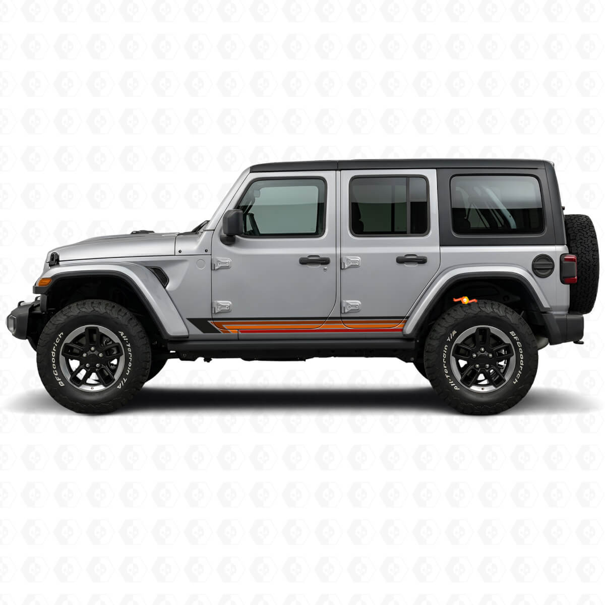 Calcomanía de vinilo lateral de rayas rectas vintage para Jeep Wrangler JL 2018+