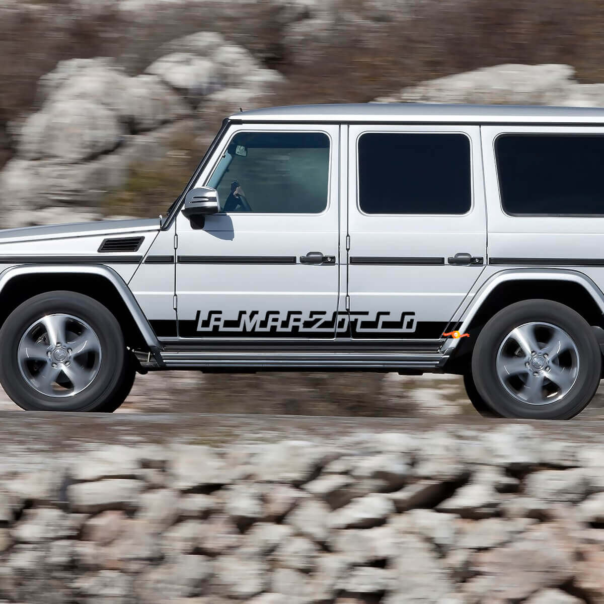 Calcomanía de vinilo lateral con franjas Racing personalizadas para Mercedes-Benz Clase G