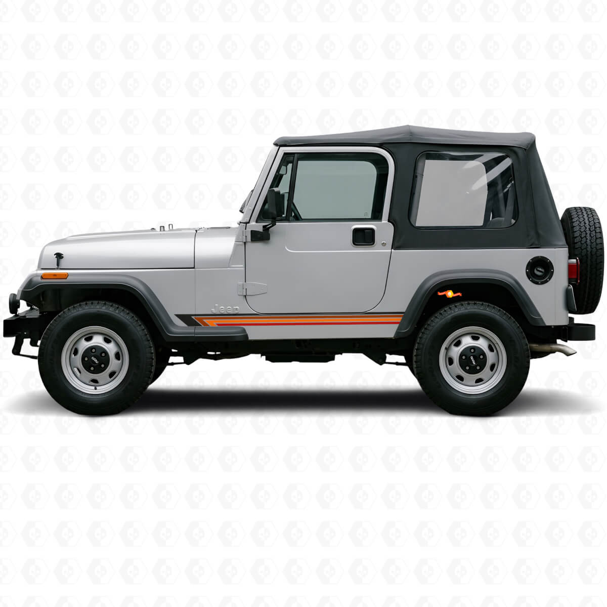 Vinilos Laterales de Rayas Rectas Vintage para Jeep Wrangler YJ 1987-1995