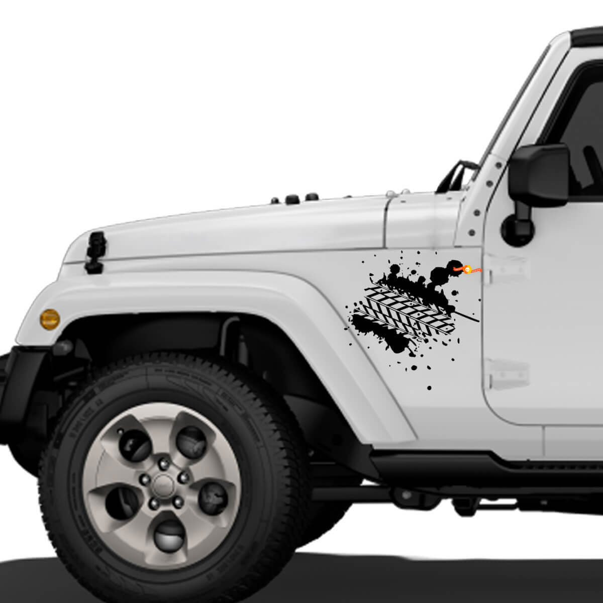 Calcomanía de vinilo de huellas de neumáticos de barro para el panel trasero del Jeep Wrangler Rubicon Renegade