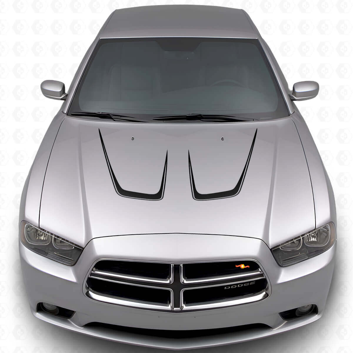 Kit de Vinilo de Franjas en Capó con Doble Curvatura 2 para Dodge Charger 2011-2014