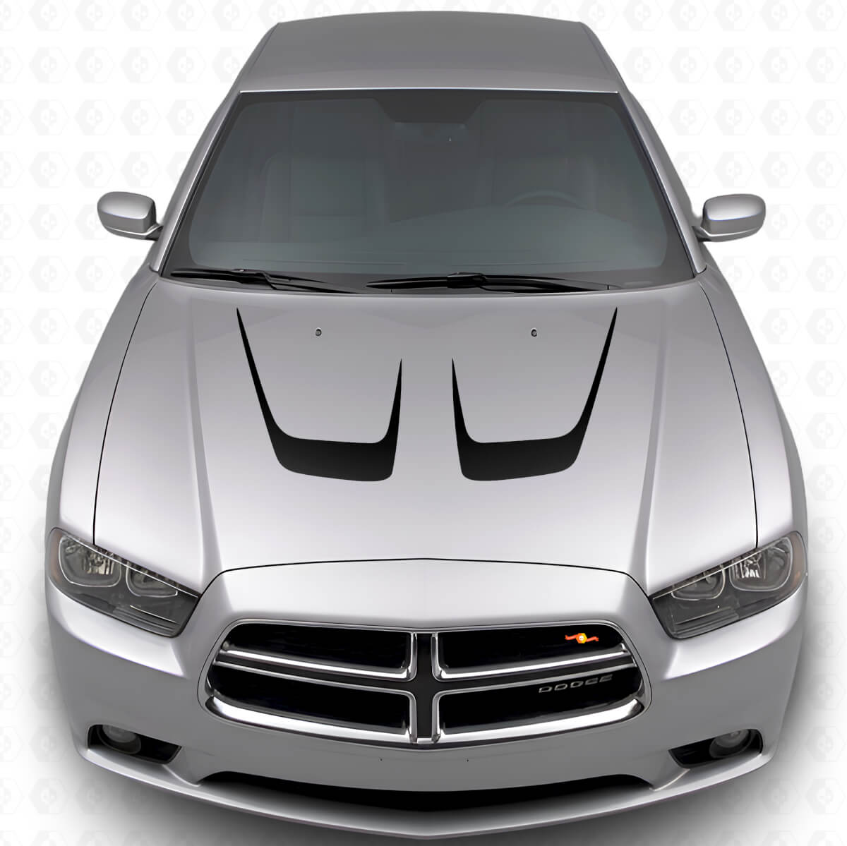 Kit de calcomanías de vinilo para capó con curvas dobles para Dodge Charger 2011-2014