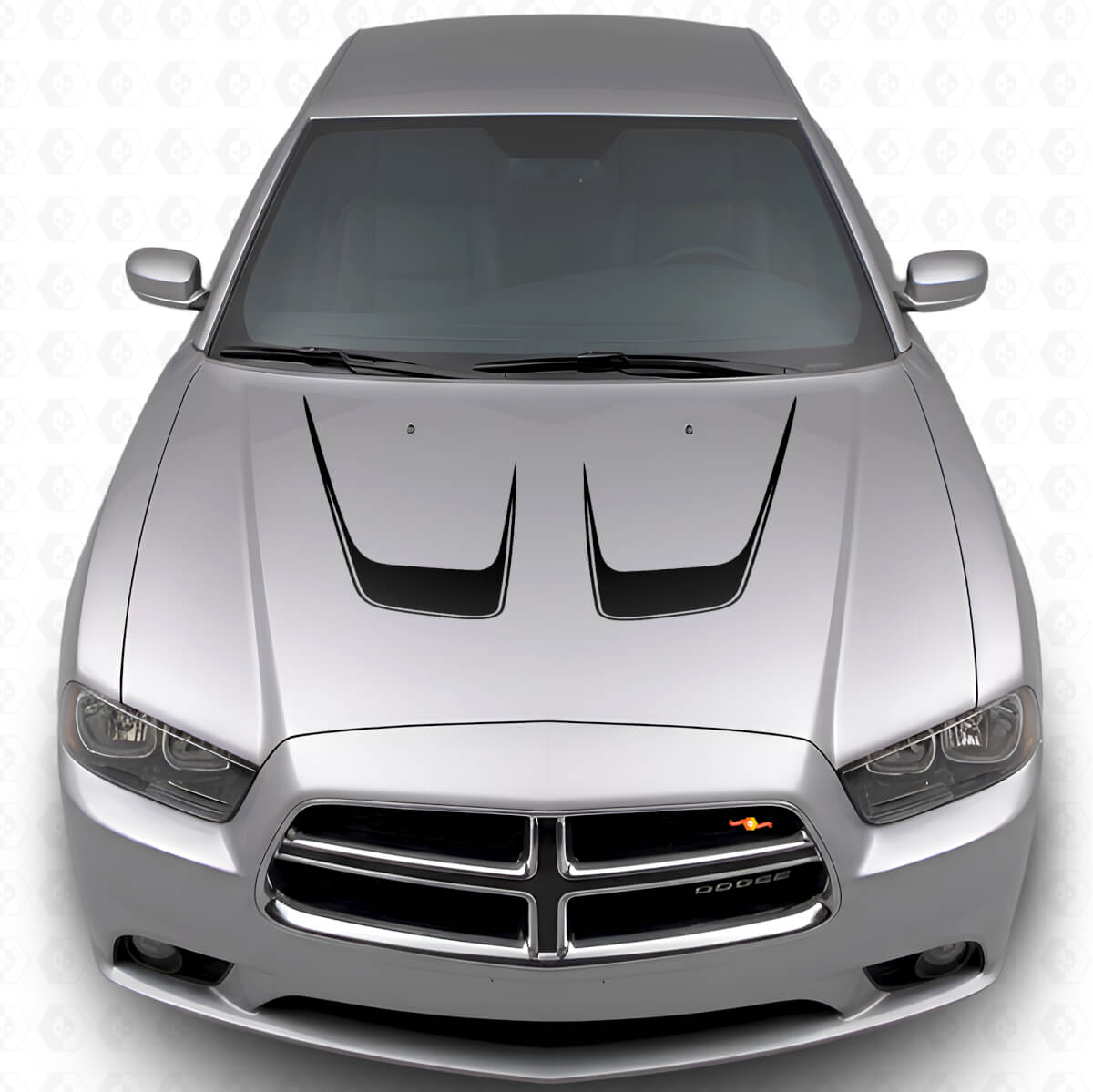 Vinilo adhesivo de franjas curvas dobles para capó para Dodge Charger 2011-2014