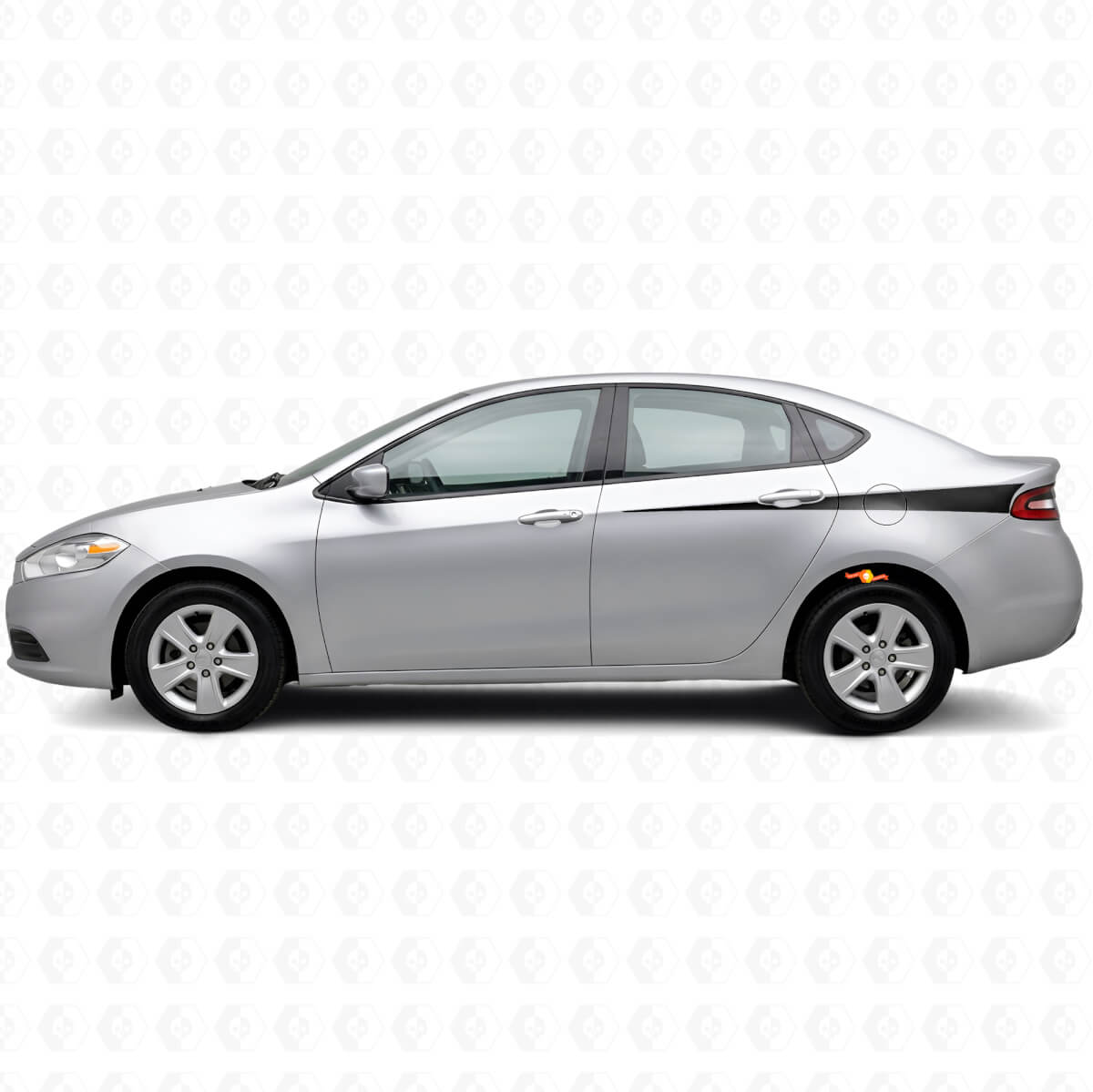 Kit de pegatinas vinílicas de franjas laterales afiladas para Dodge Dart 2013+