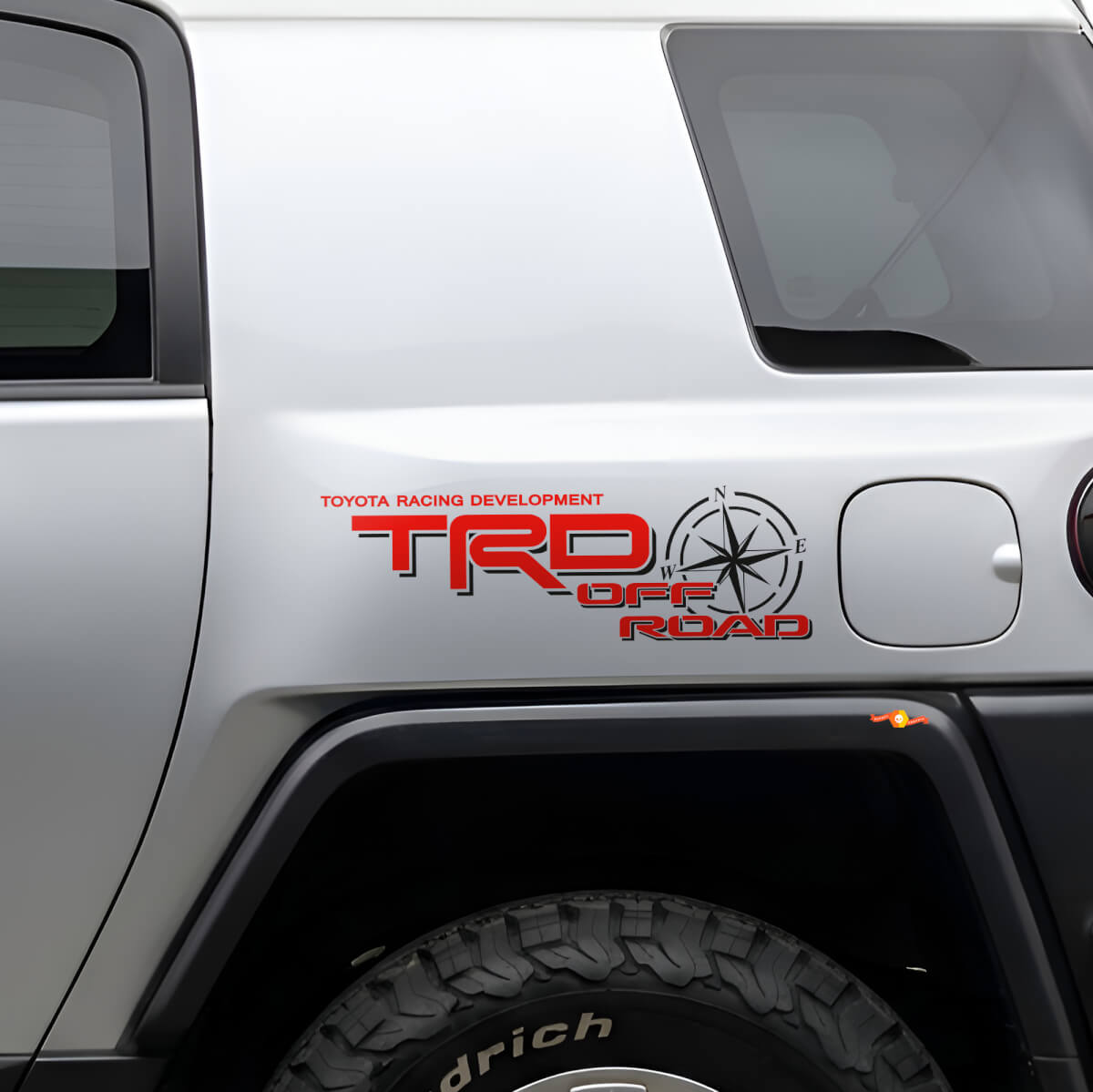 Calcomanías laterales de vinilo TRD Off Road Compass para Toyota FJ Cruiser