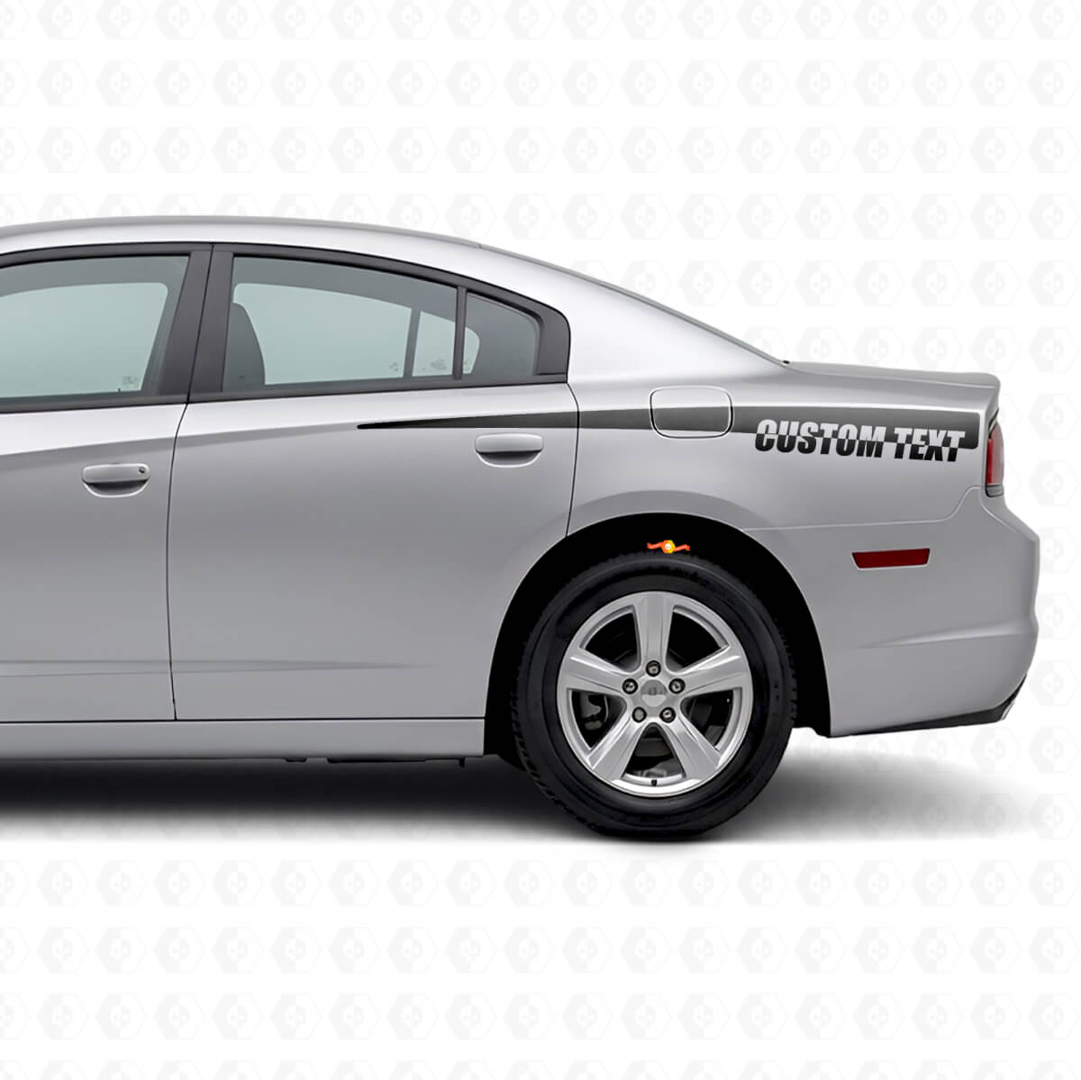 Calcomanía de vinilo de franjas laterales con texto personalizado para Dodge Charger 2011-2014
