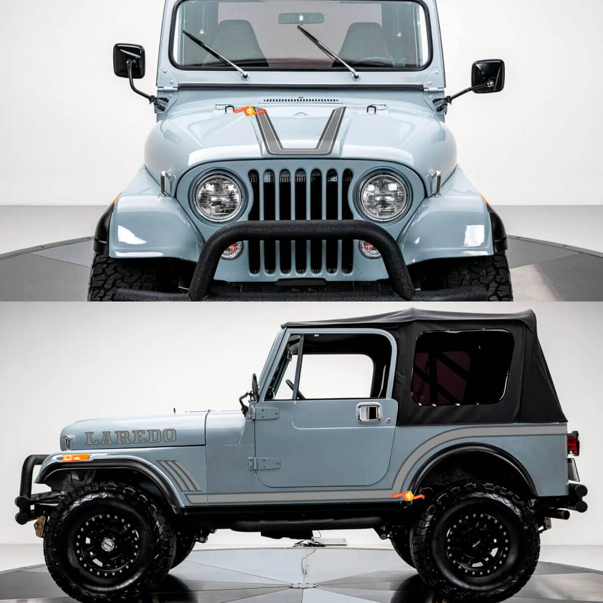 Juego de gráficos Laredo Calcomanías de vinilo para Jeep Wrangler Rubicon CJ7