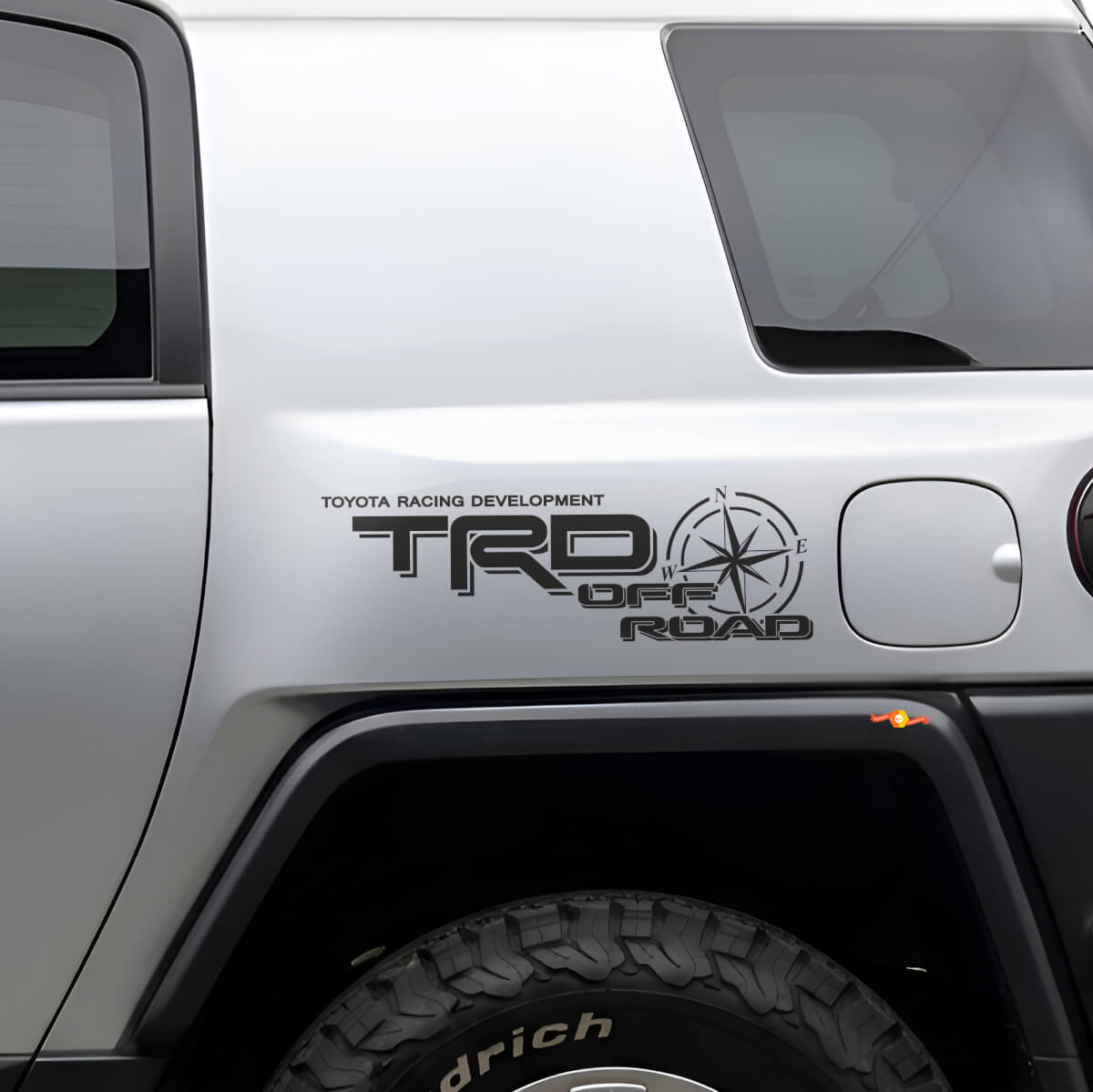 Pegatina lateral de vinilo TRD Off Road Compass para Toyota FJ Cruiser